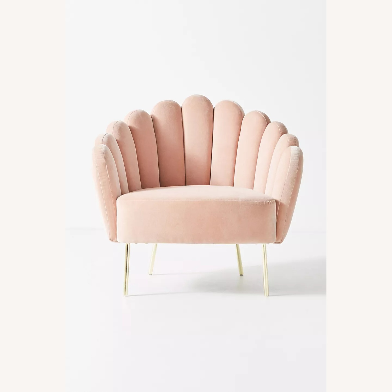 Anthropologie Rosewater Pink Velvet Armchair - image-4