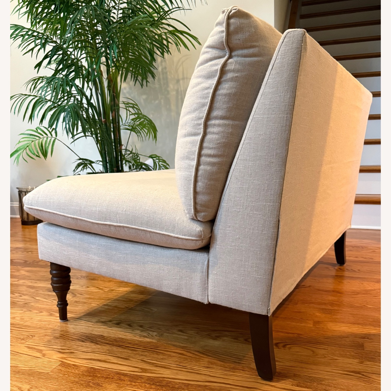 Comfortable Sandstone Linen Loveseat - image-2