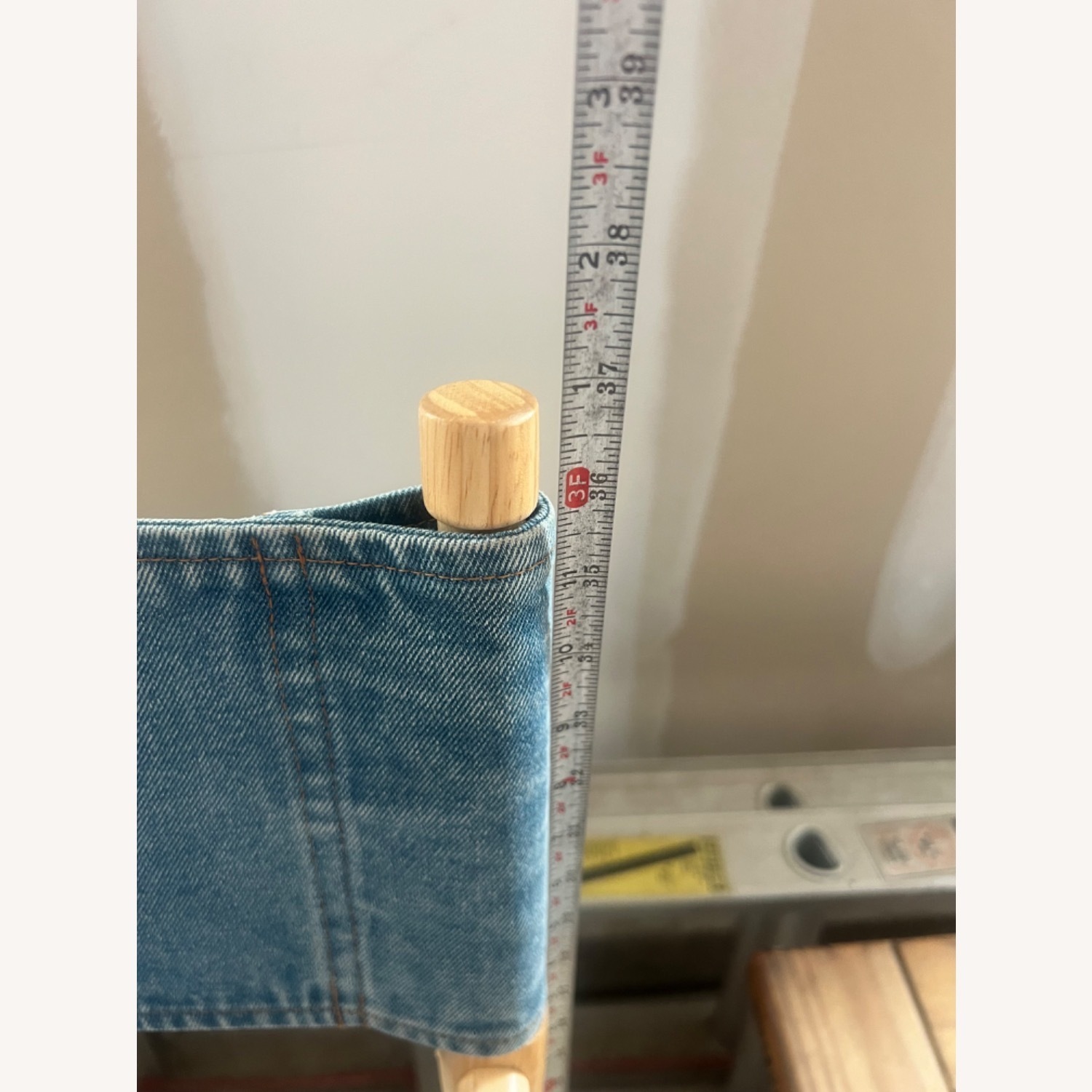 Fold Up Wood Director Chair Marissa Denim Back - image-6