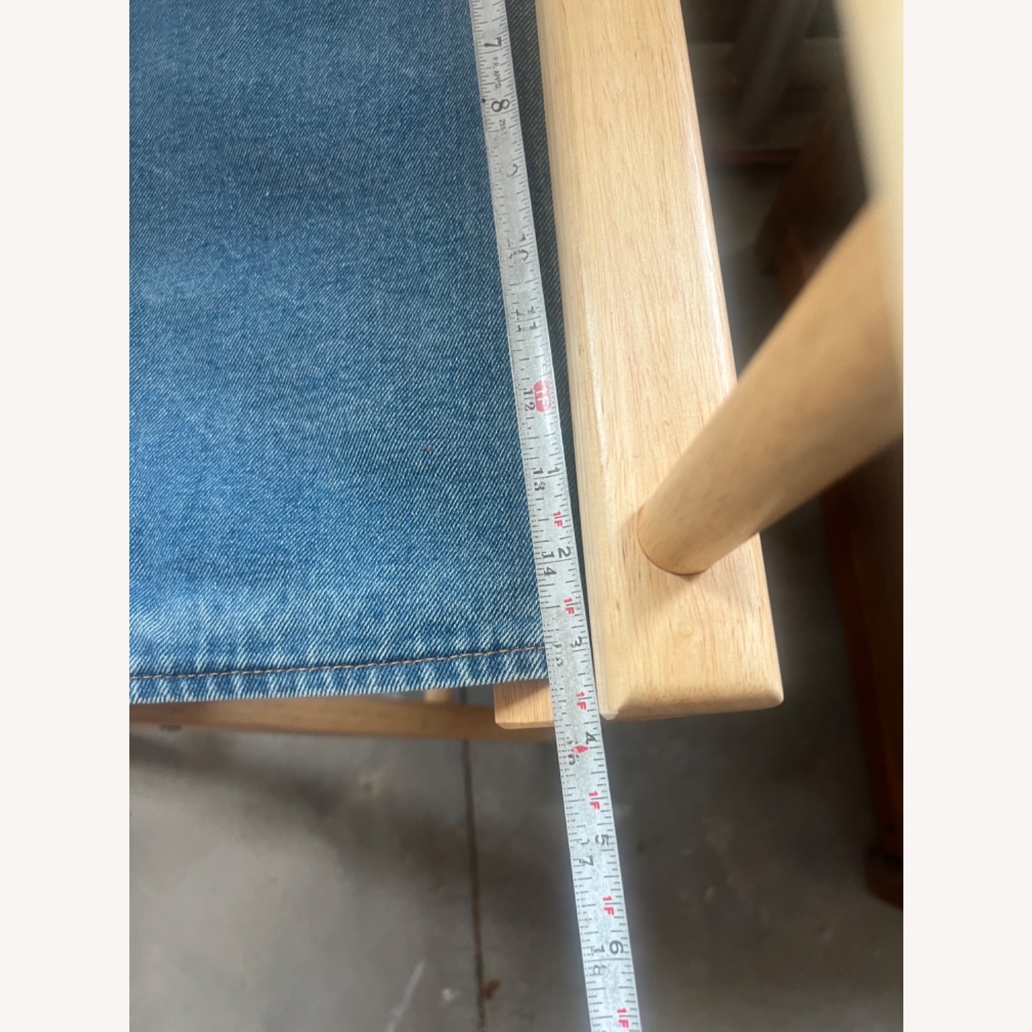 Fold Up Wood Director Chair Marissa Denim Back - image-9