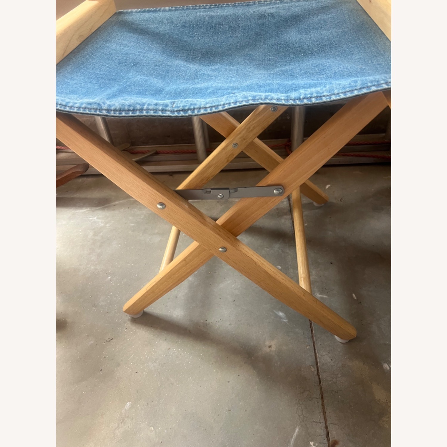 Fold Up Wood Director Chair Marissa Denim Back - image-4