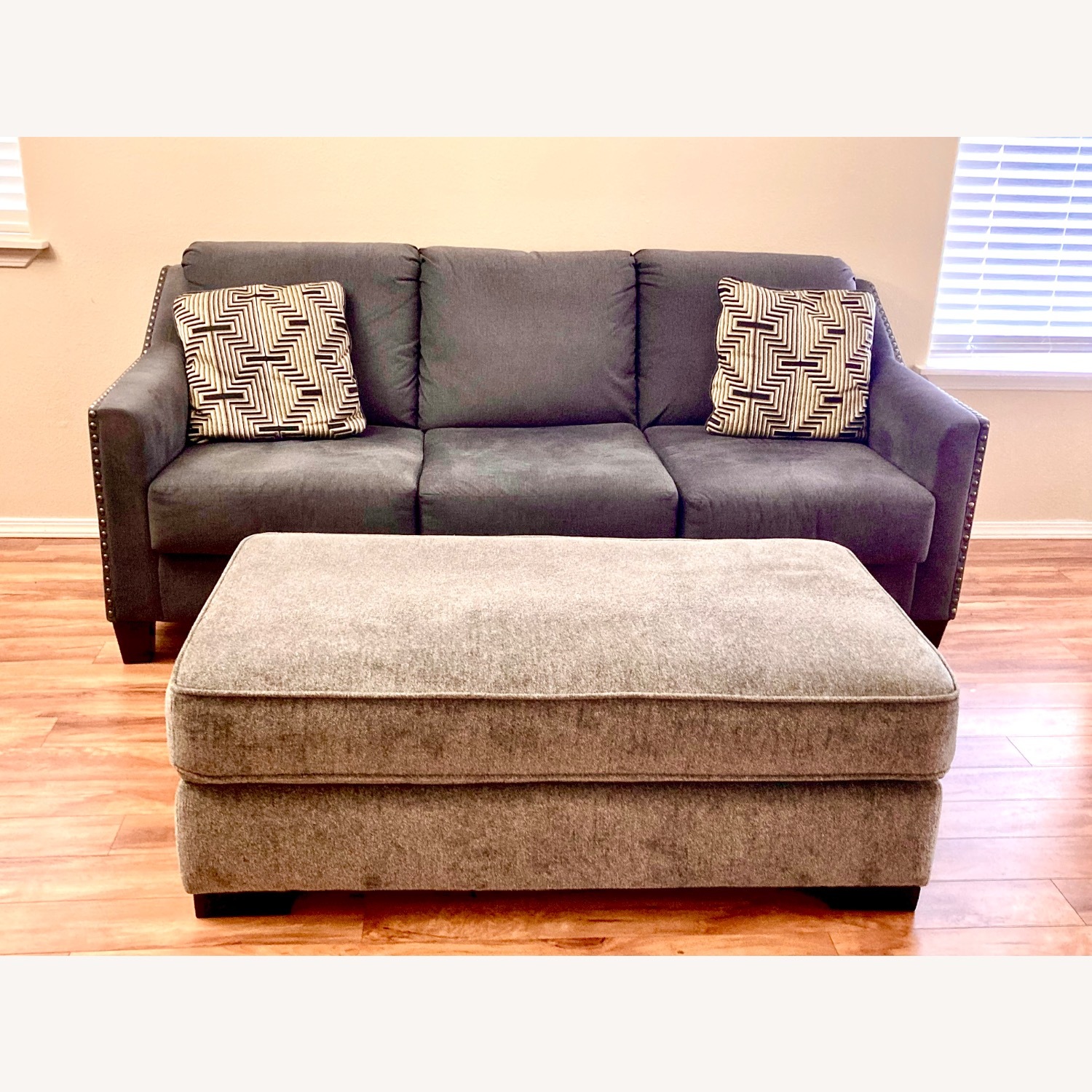 Ashley Furniture Gray Sofa and Ottoman - image-2