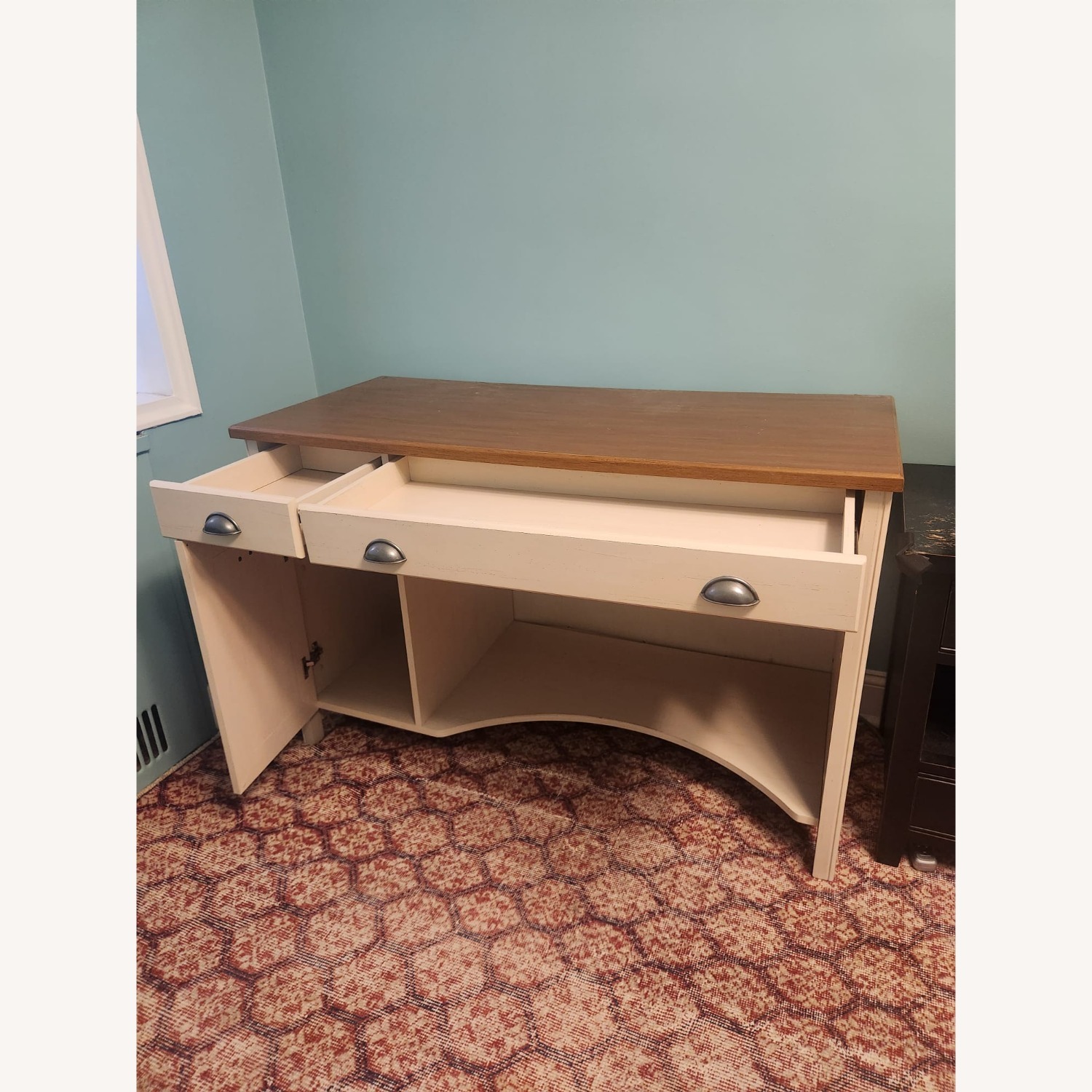 Antique White Desk with Storage - image-3