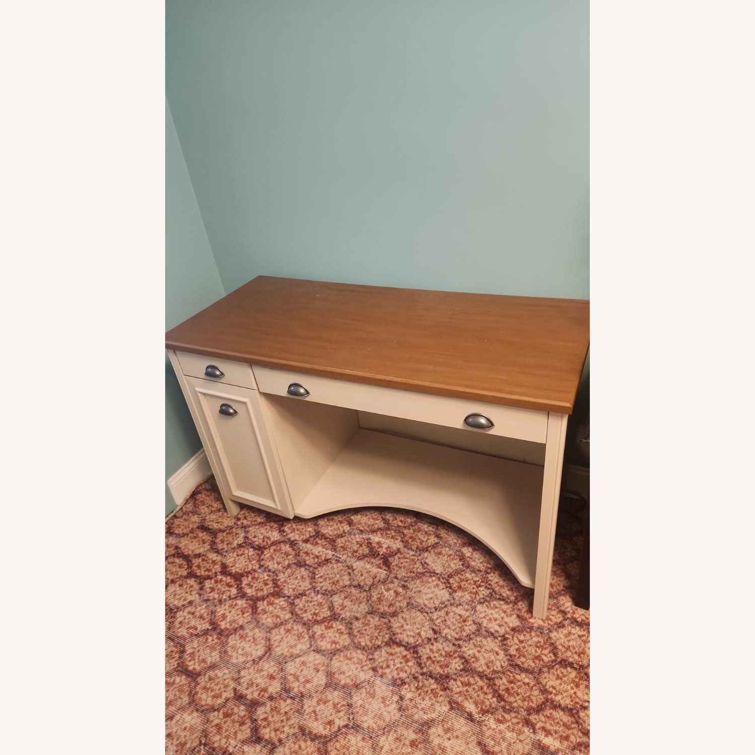 Antique White Desk with Storage - image-2