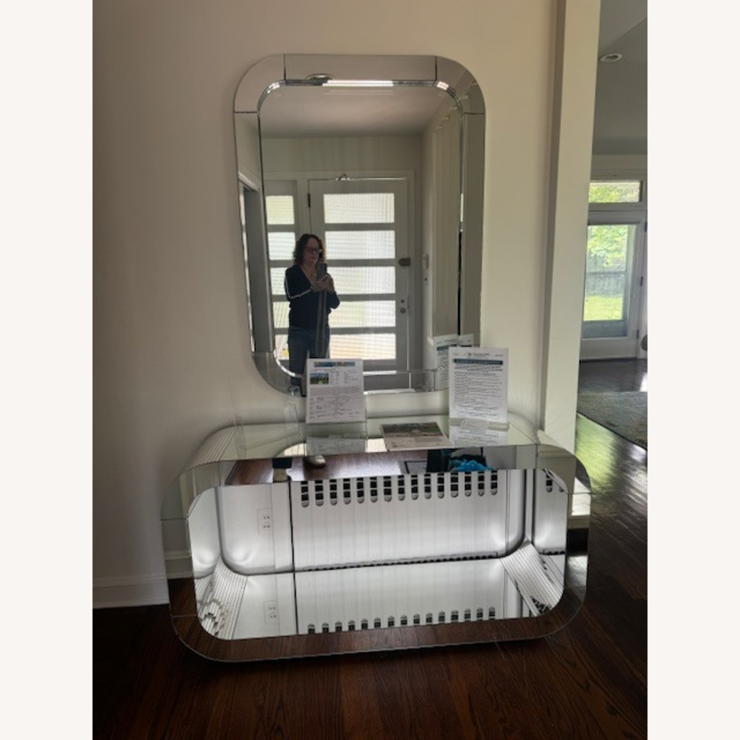 Wall Mirror and Matching Console - image-1