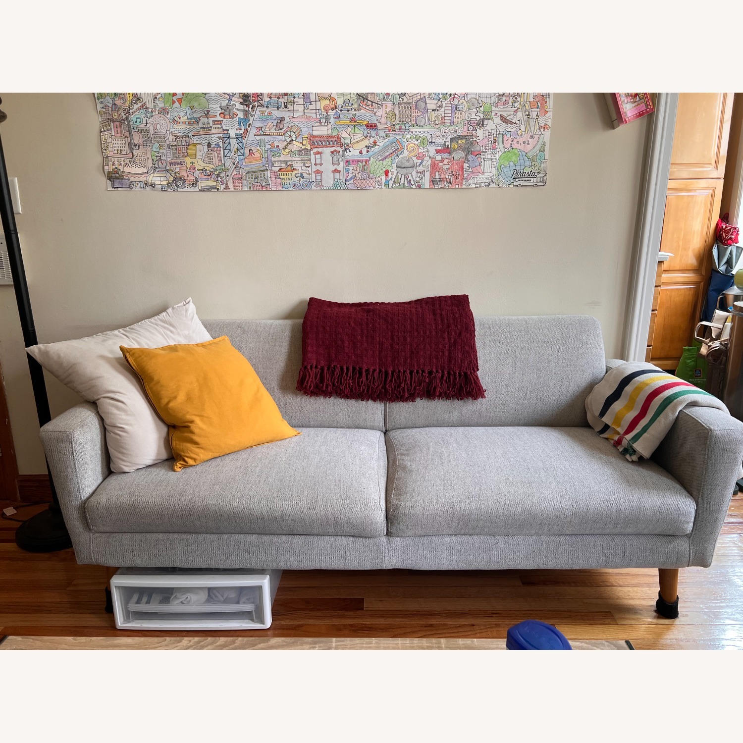 West Elm Light Gray Oliver 2-Seater Sofa - image-3