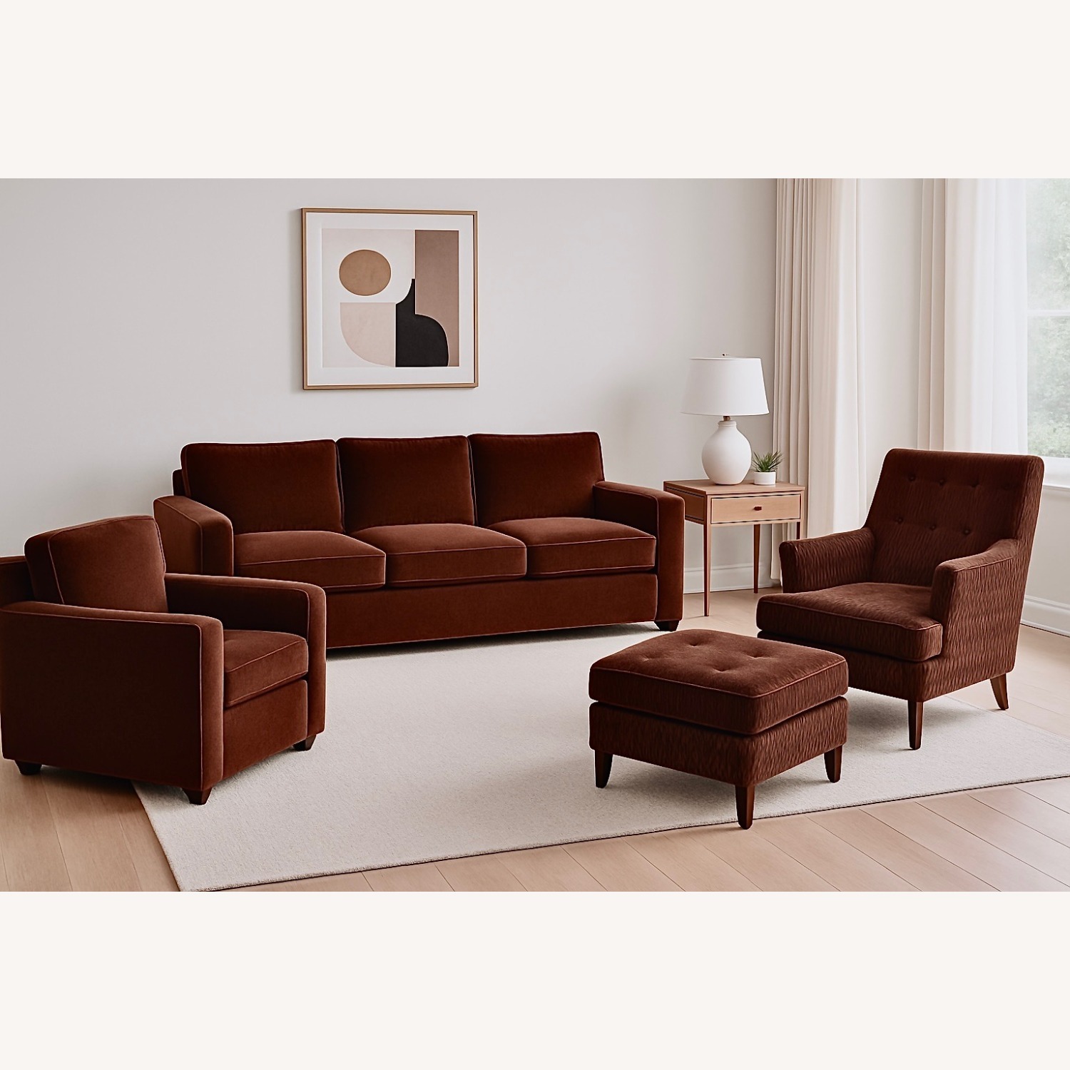 Custom Chair and Ottoman - AptDeco