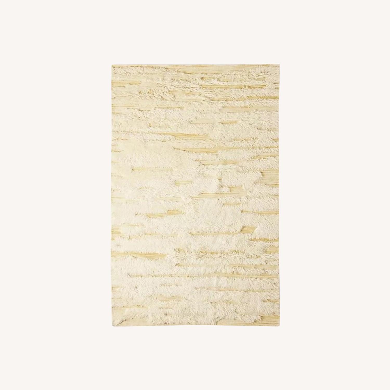 Anthropologie Tufted Evie Cream Textured Ruf 5’ x 8’ - image-0