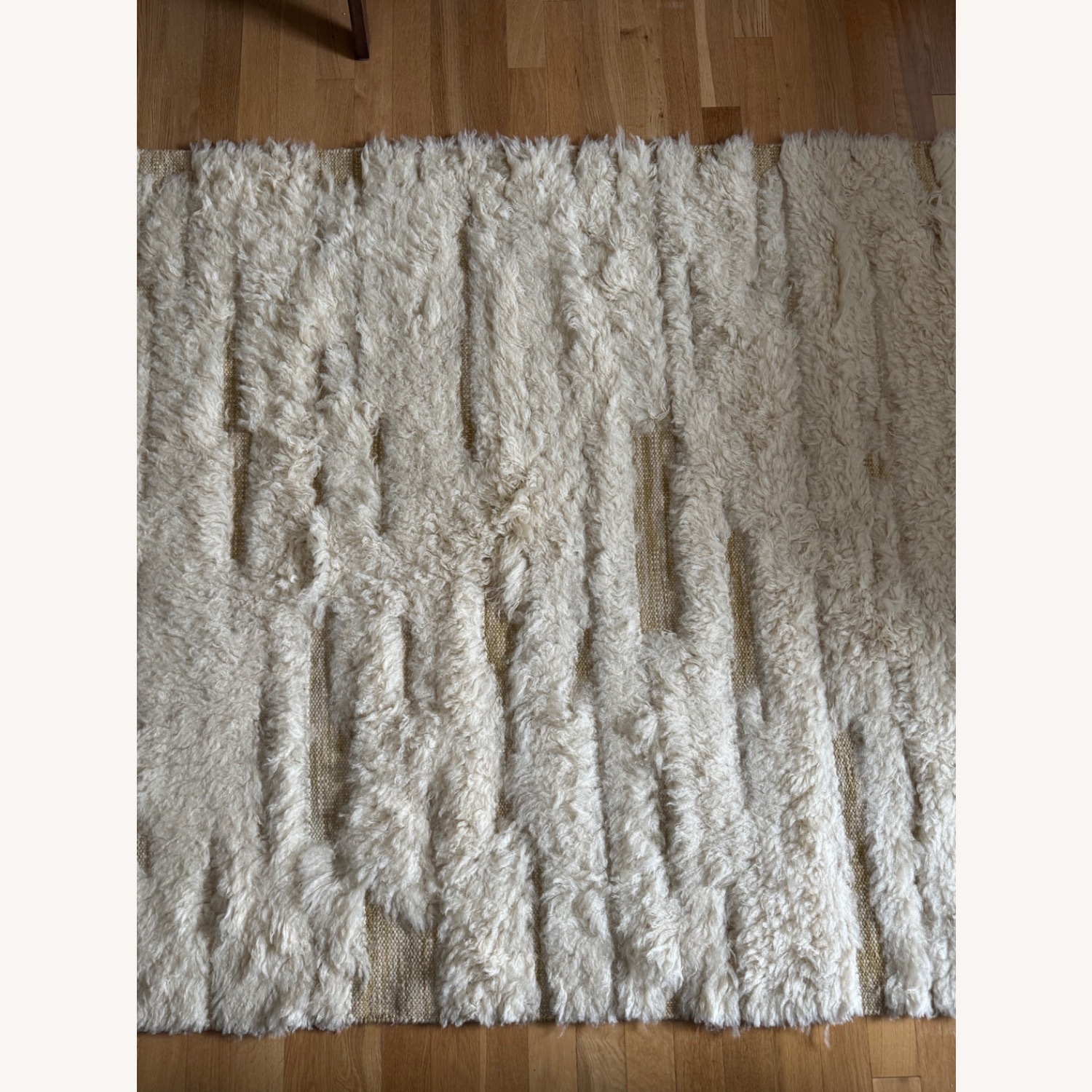Anthropologie Tufted Evie Cream Textured Ruf 5’ x 8’ - image-4