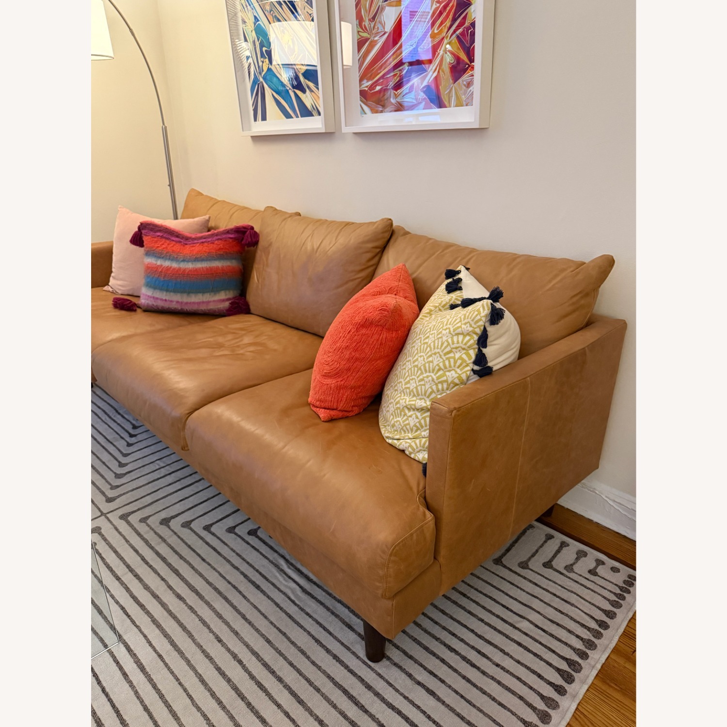 Poly & Bark Cognac Leather Sofa 88"  - image-4