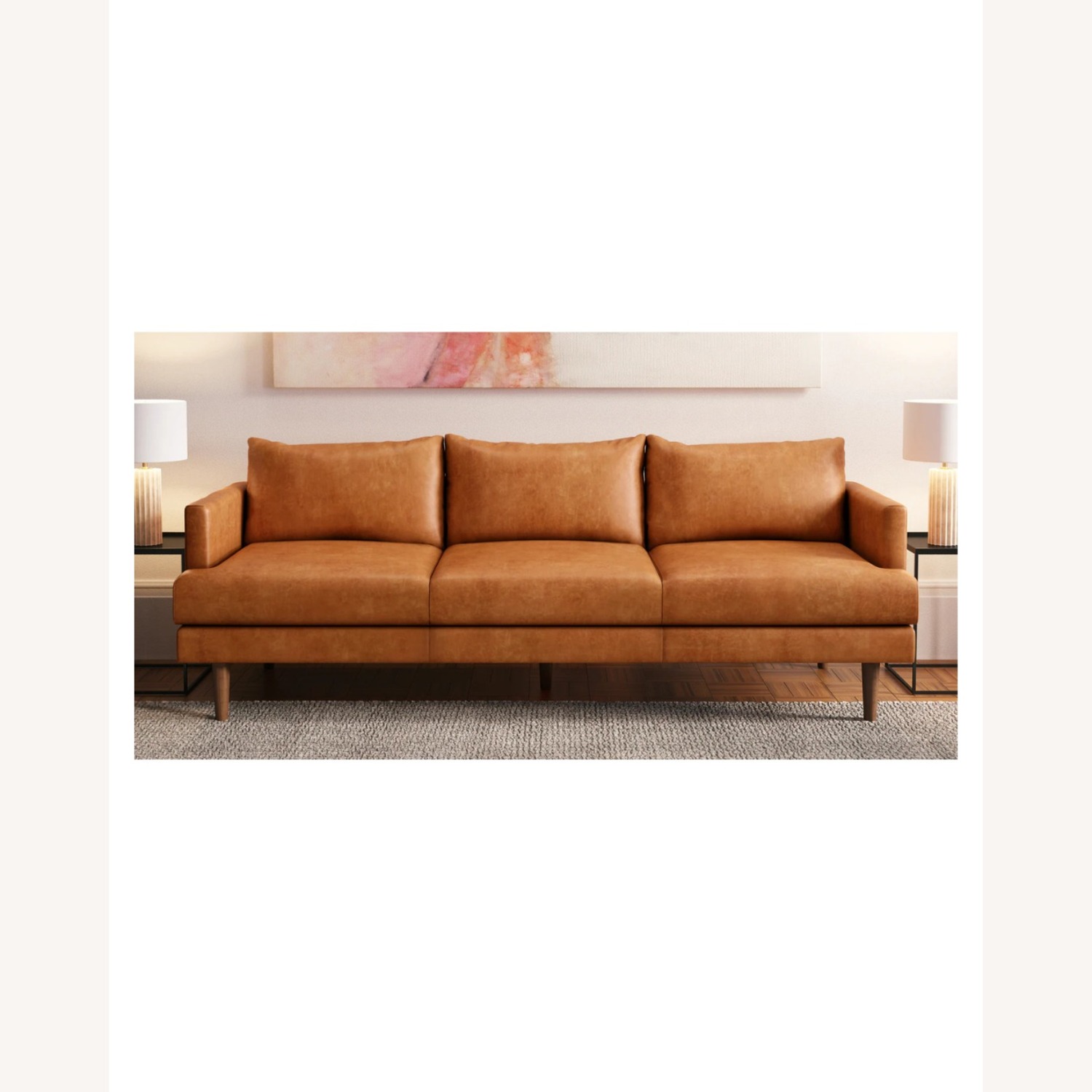 Poly & Bark Cognac Leather Sofa 88"  - image-1