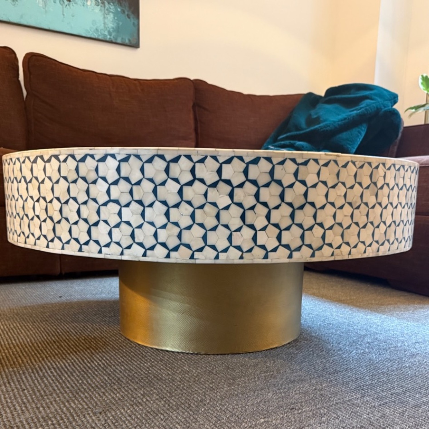 Anthropologie Targua Inlay Mosaic Coffee Table - image-1
