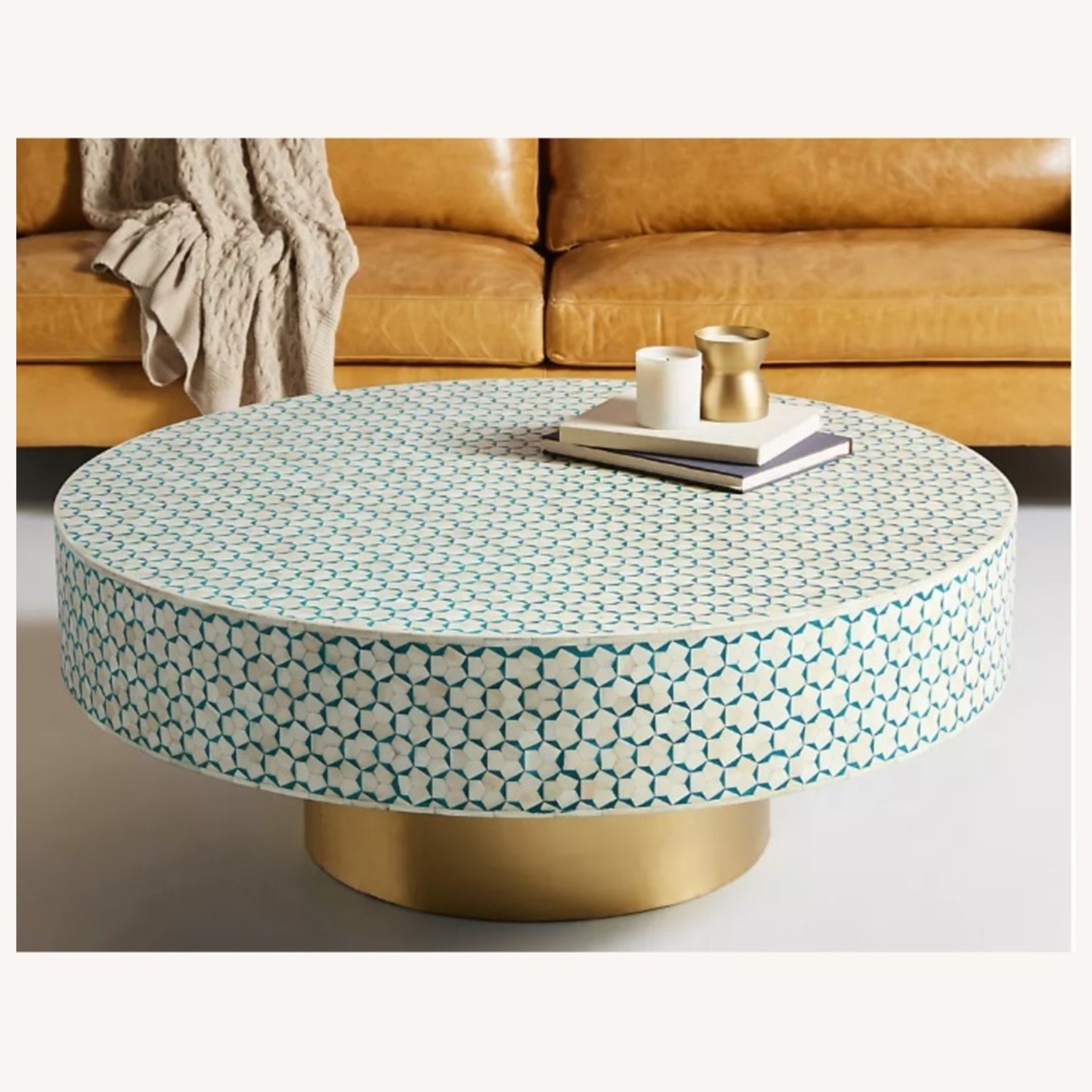 Anthropologie Targua Inlay Mosaic Coffee Table - image-5