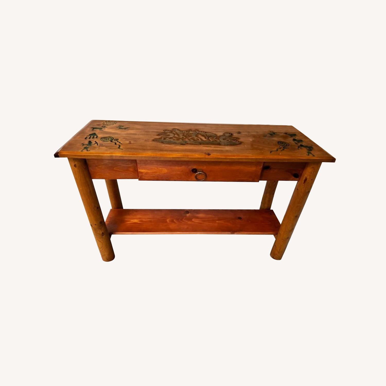 Wonderful Hand Carved Southwest Console Table - image-0