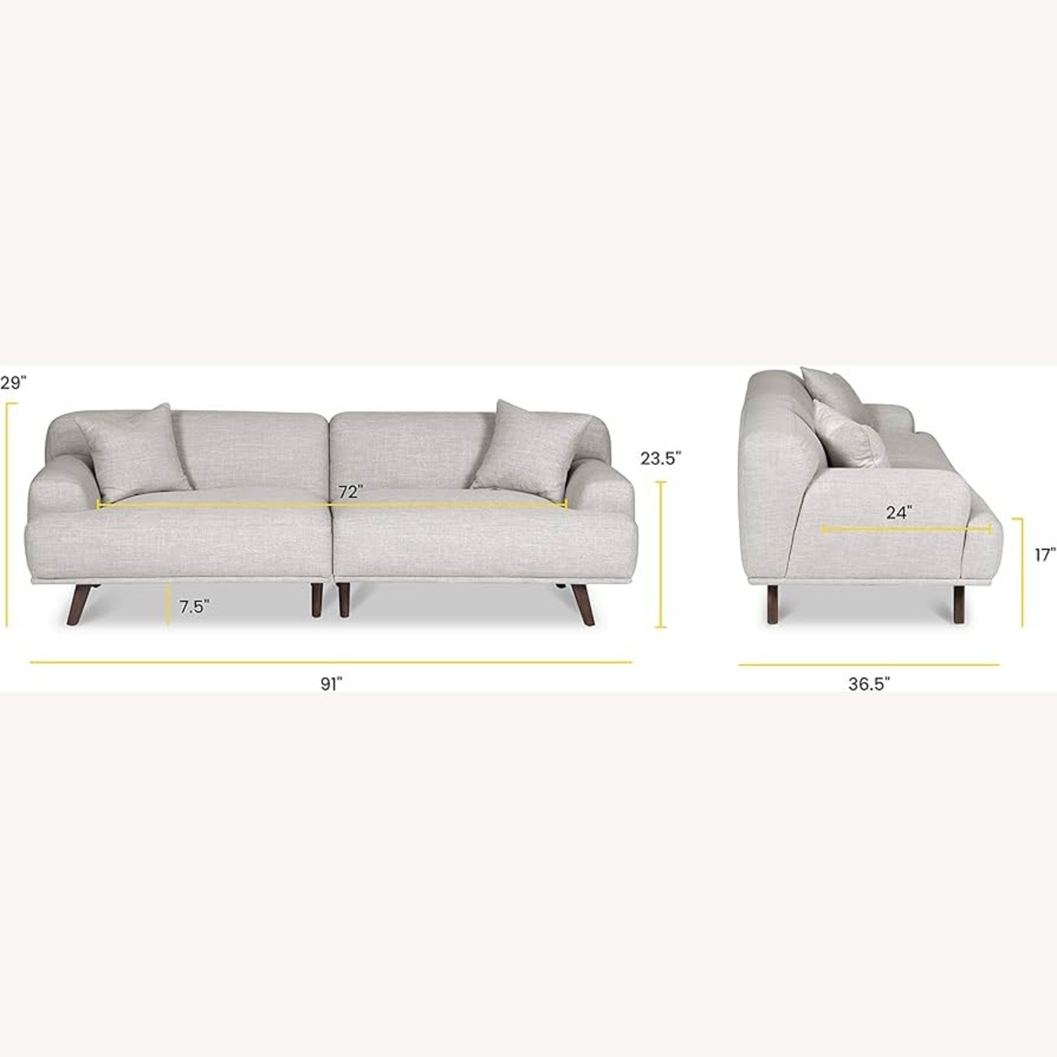 Poly & Bark Mineta Sofa Gray - image-3