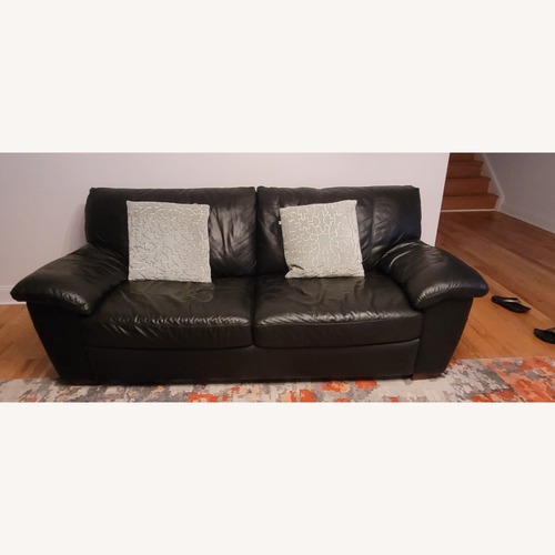 Used IKEA Leather 2 Sofa Cum Loveseat and Ottoman  for sale on AptDeco