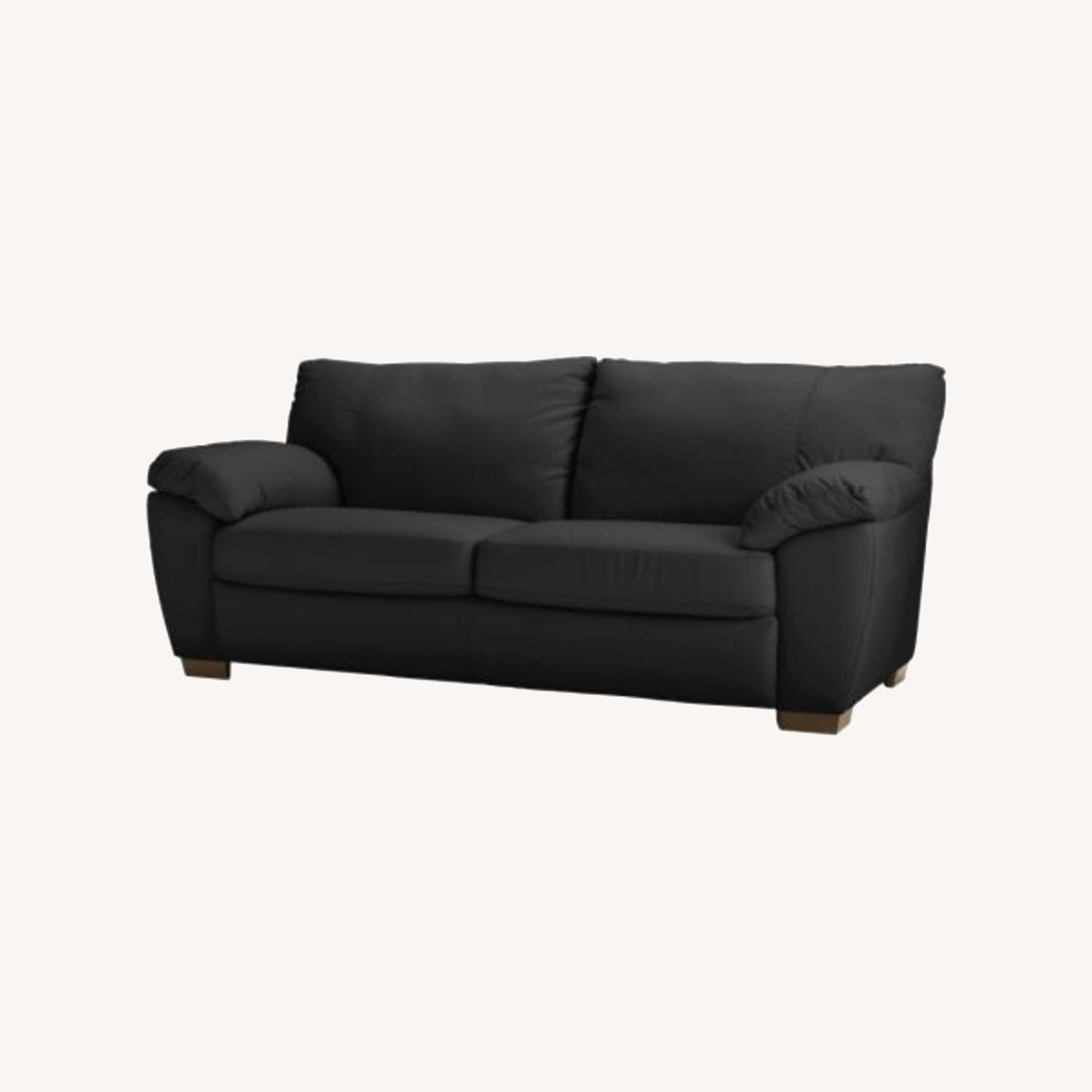 IKEA Leather 2 Sofa Cum Loveseat and Ottoman - image-0
