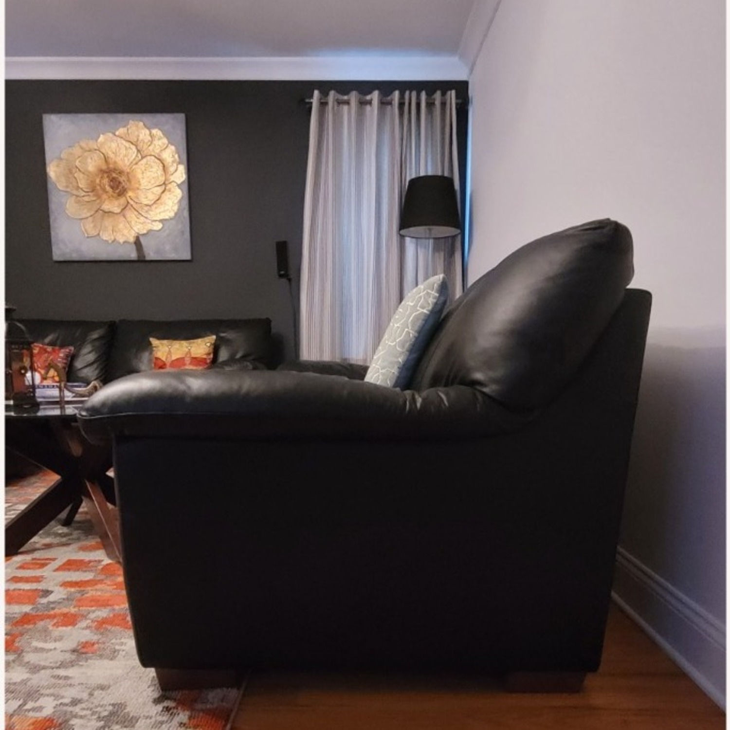 IKEA Leather 2 Sofa Cum Loveseat and Ottoman - image-2