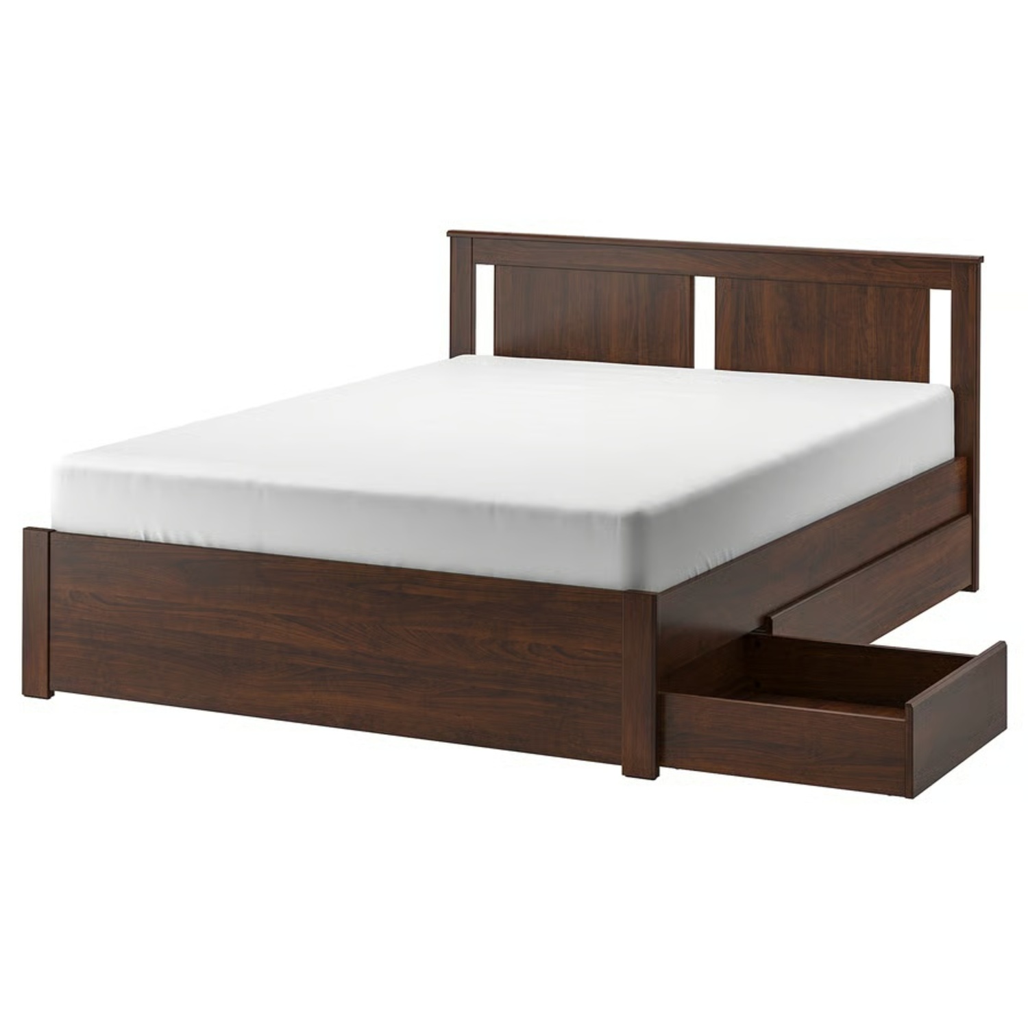 IKEA Dark Wood Bed Frame with Underbed Storage - image-5