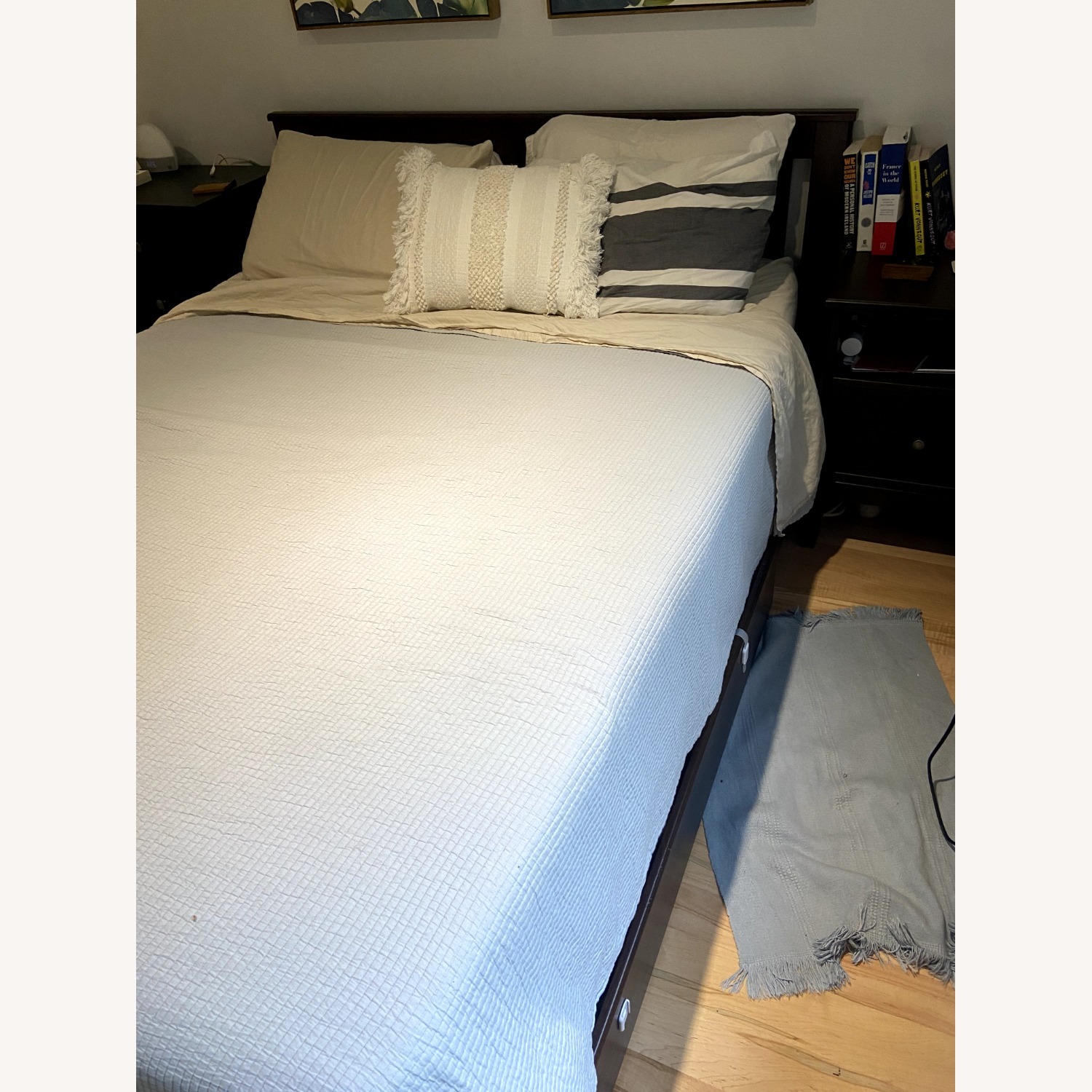 IKEA Dark Wood Bed Frame with Underbed Storage - image-3