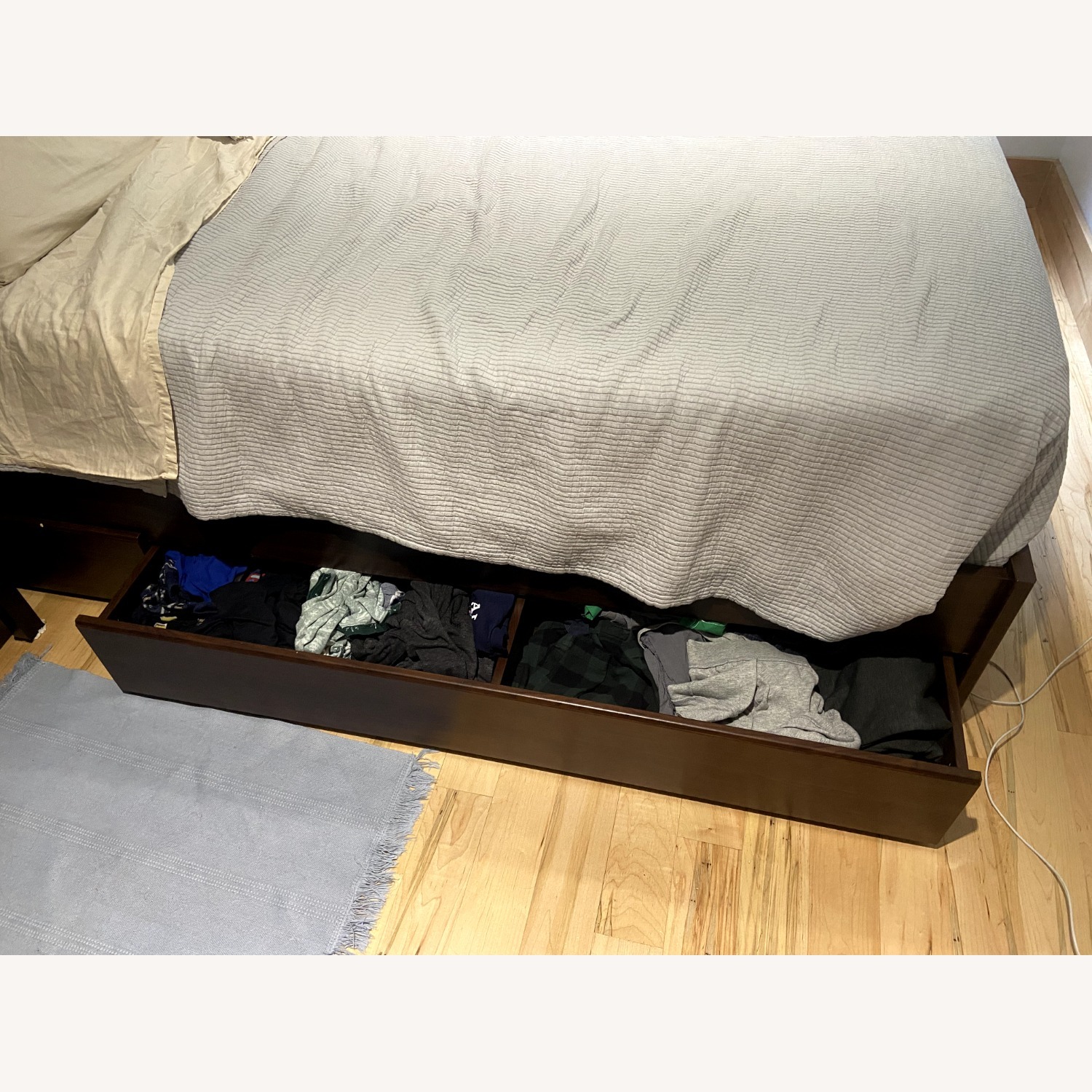IKEA Dark Wood Bed Frame with Underbed Storage - image-4