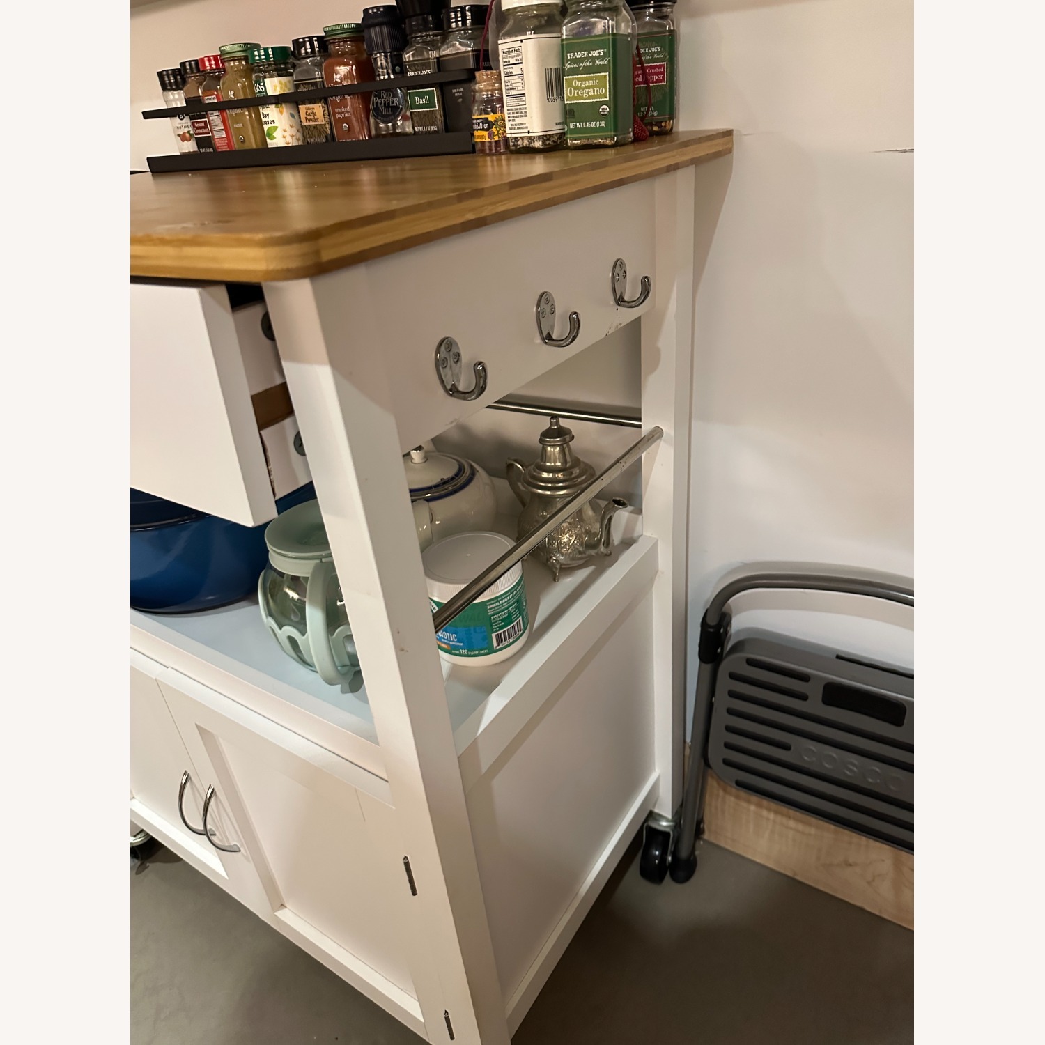 Kitchen Island with Natural Bamboo Top - image-3