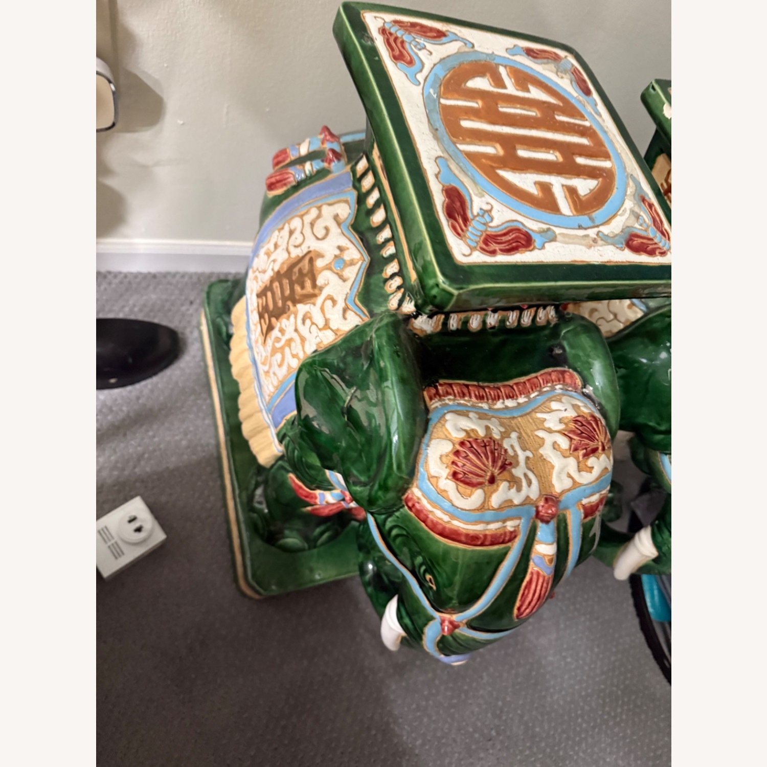 Oriental Ceramic Green Elephant Set - image-5
