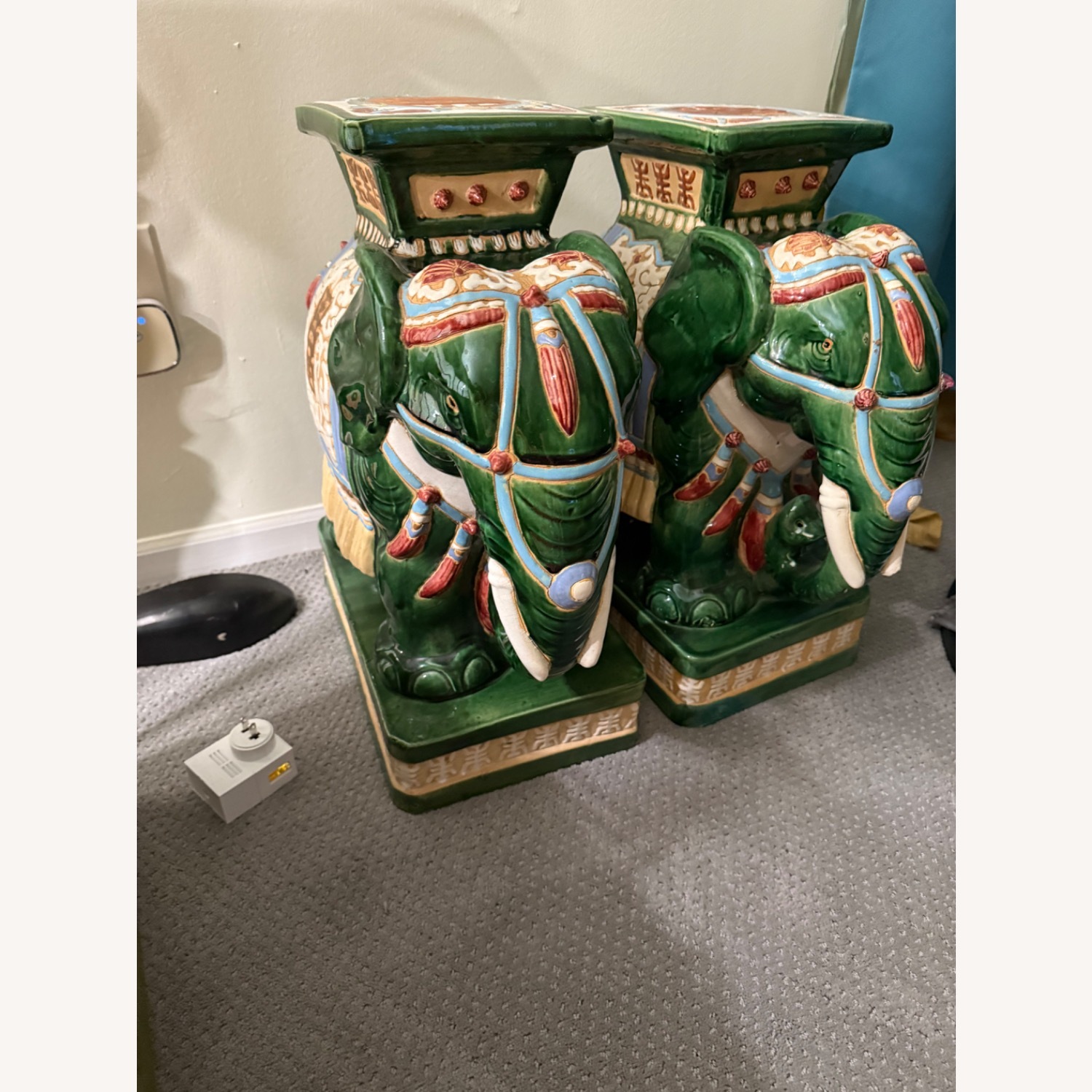 Oriental Ceramic Green Elephant Set - image-10