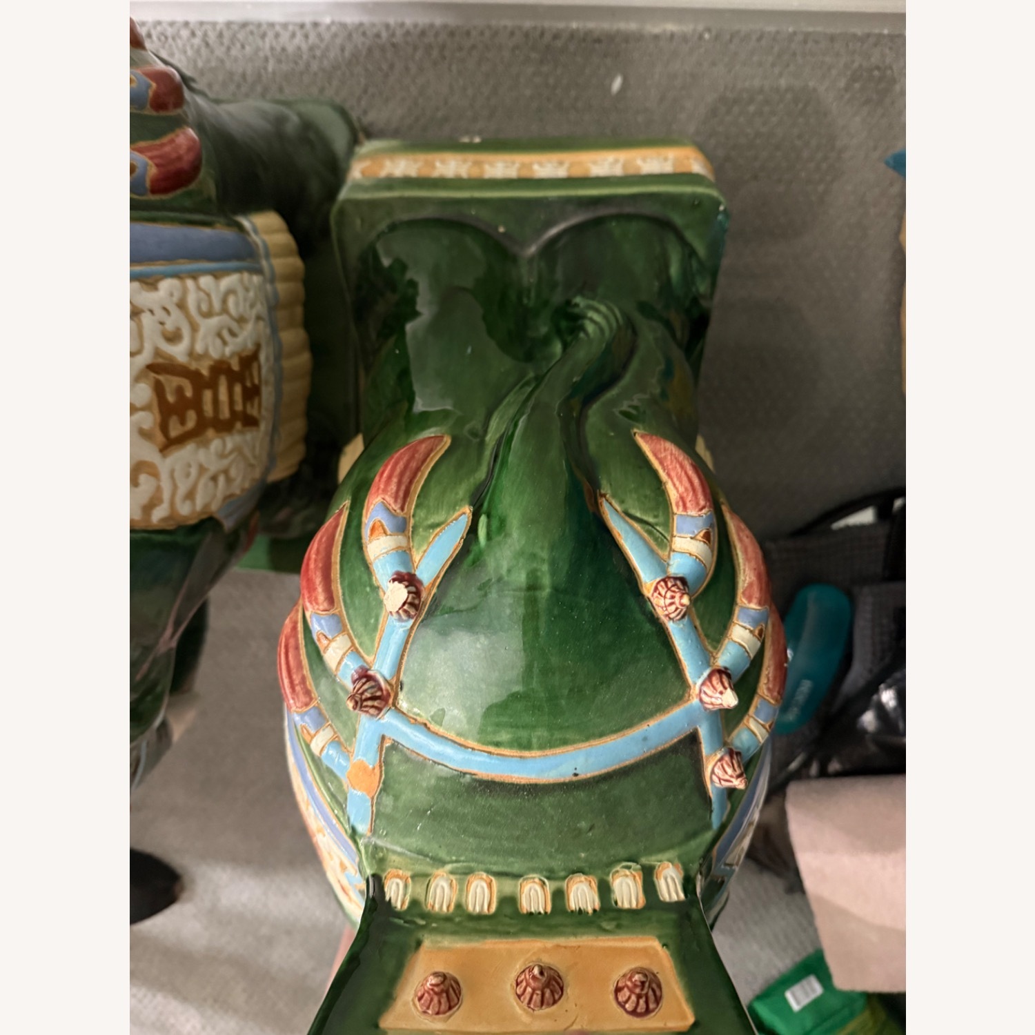 Oriental Ceramic Green Elephant Set - image-7