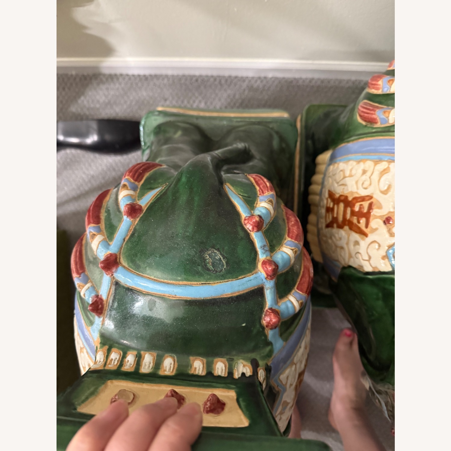 Oriental Ceramic Green Elephant Set - image-6