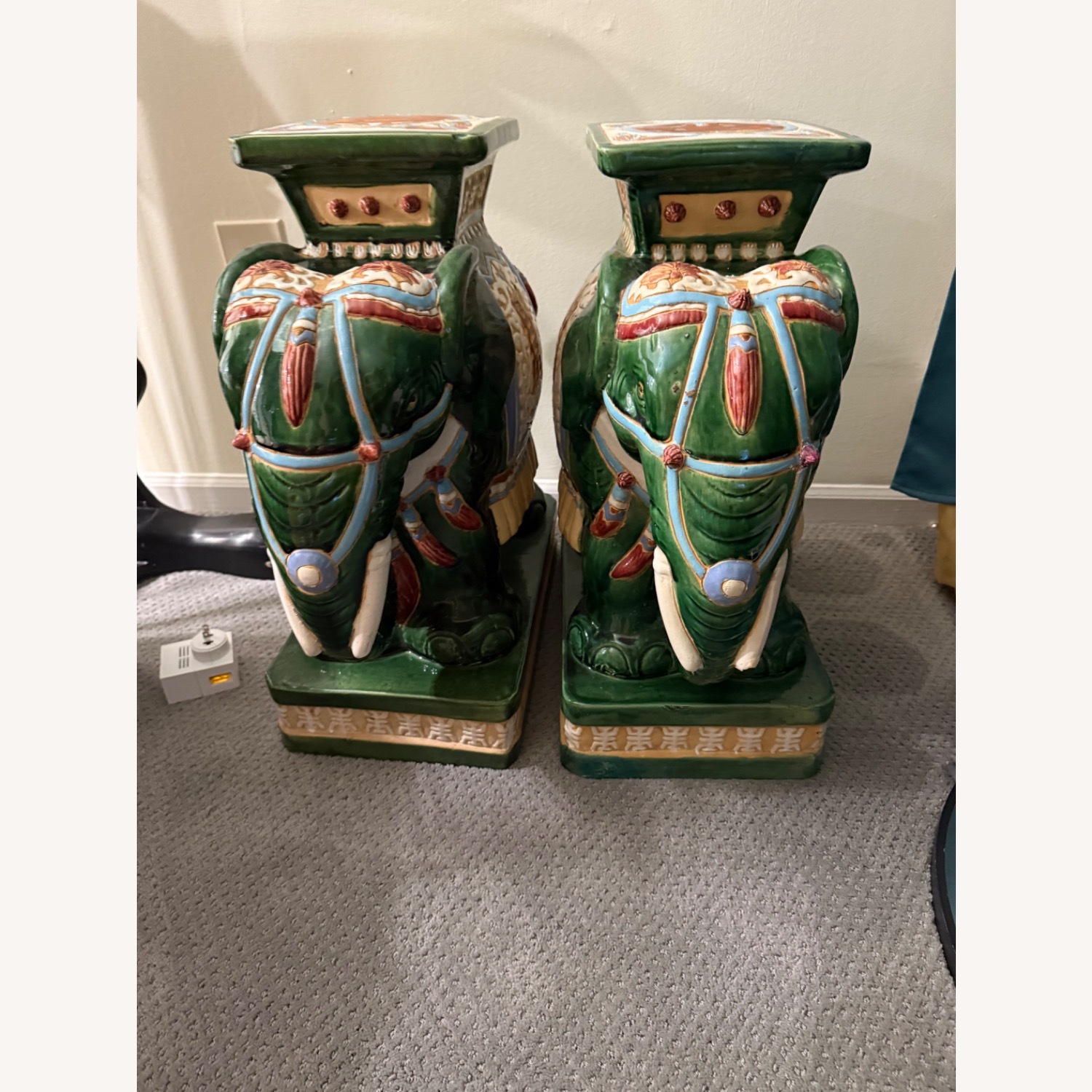 Oriental Ceramic Green Elephant Set - image-9