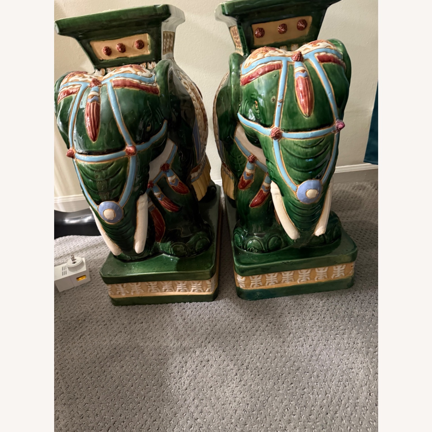 Oriental Ceramic Green Elephant Set - image-8