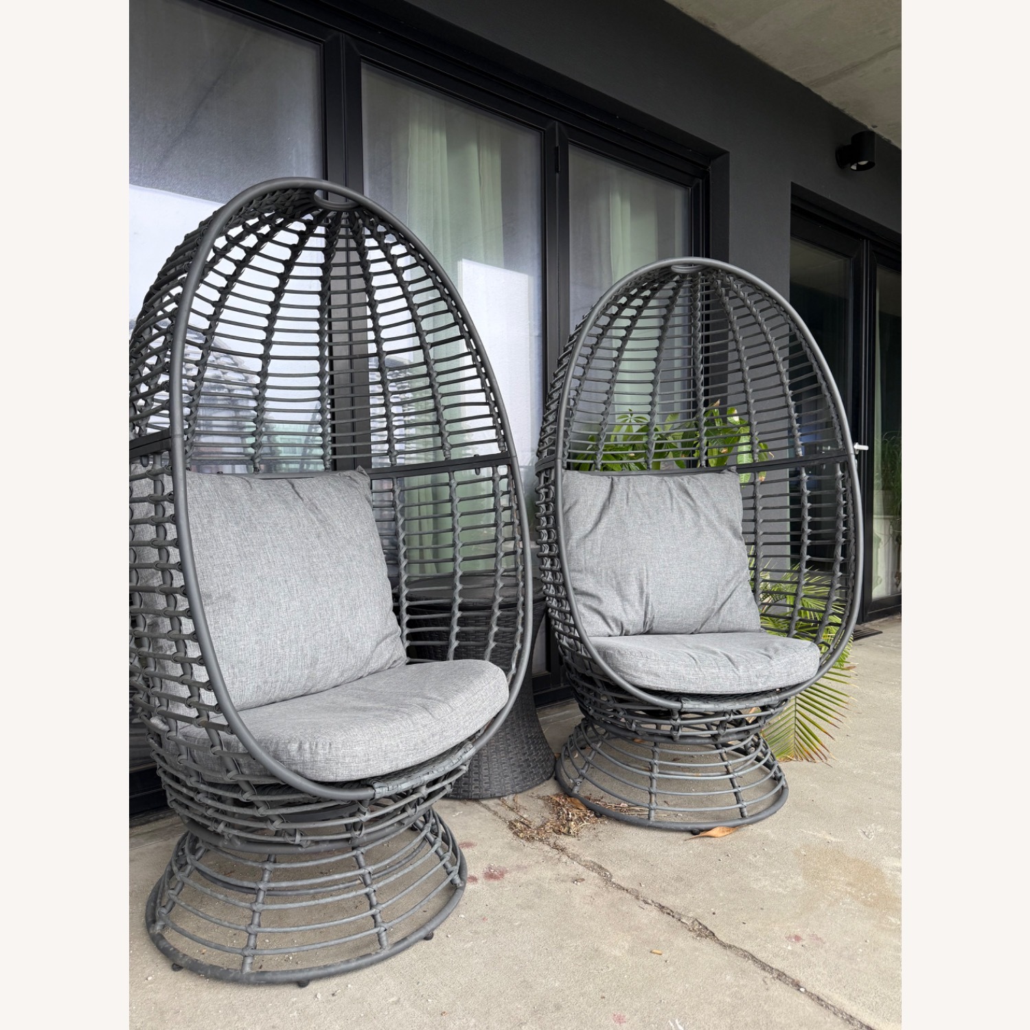 ‘Outsunny’ Wicker Egg Chair (2) - image-1