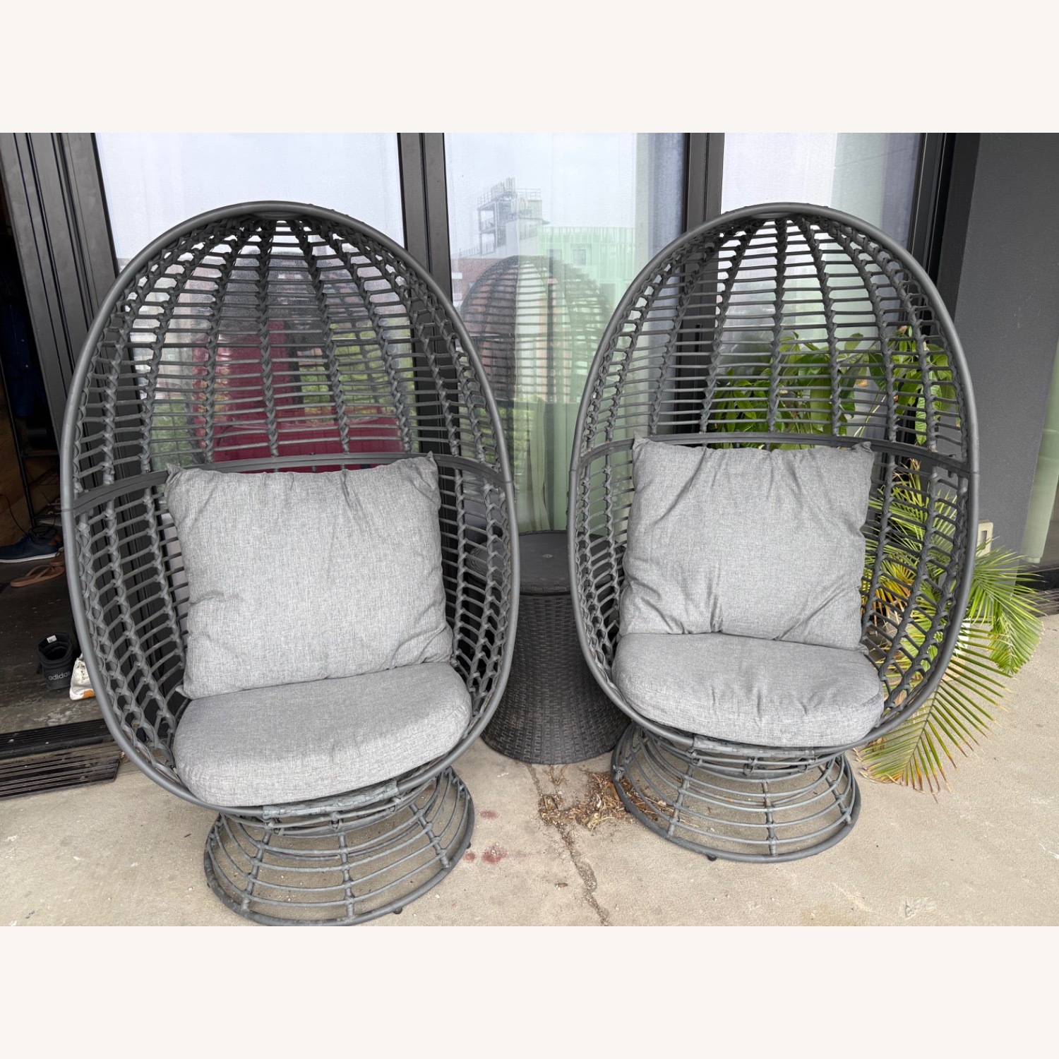 ‘Outsunny’ Wicker Egg Chair (2) - image-6