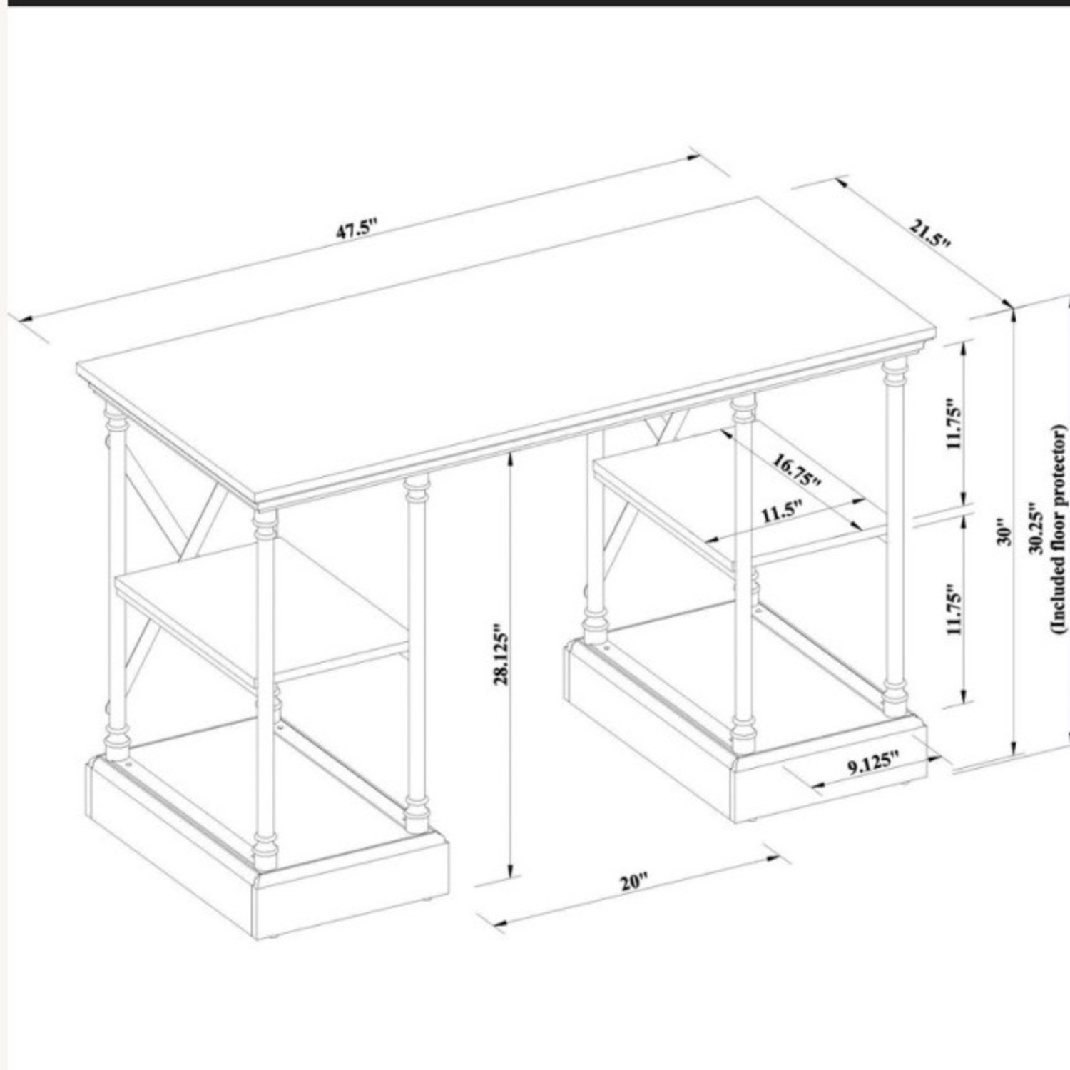 Target Threshold Conway Cast Iron Writing Desk - image-3