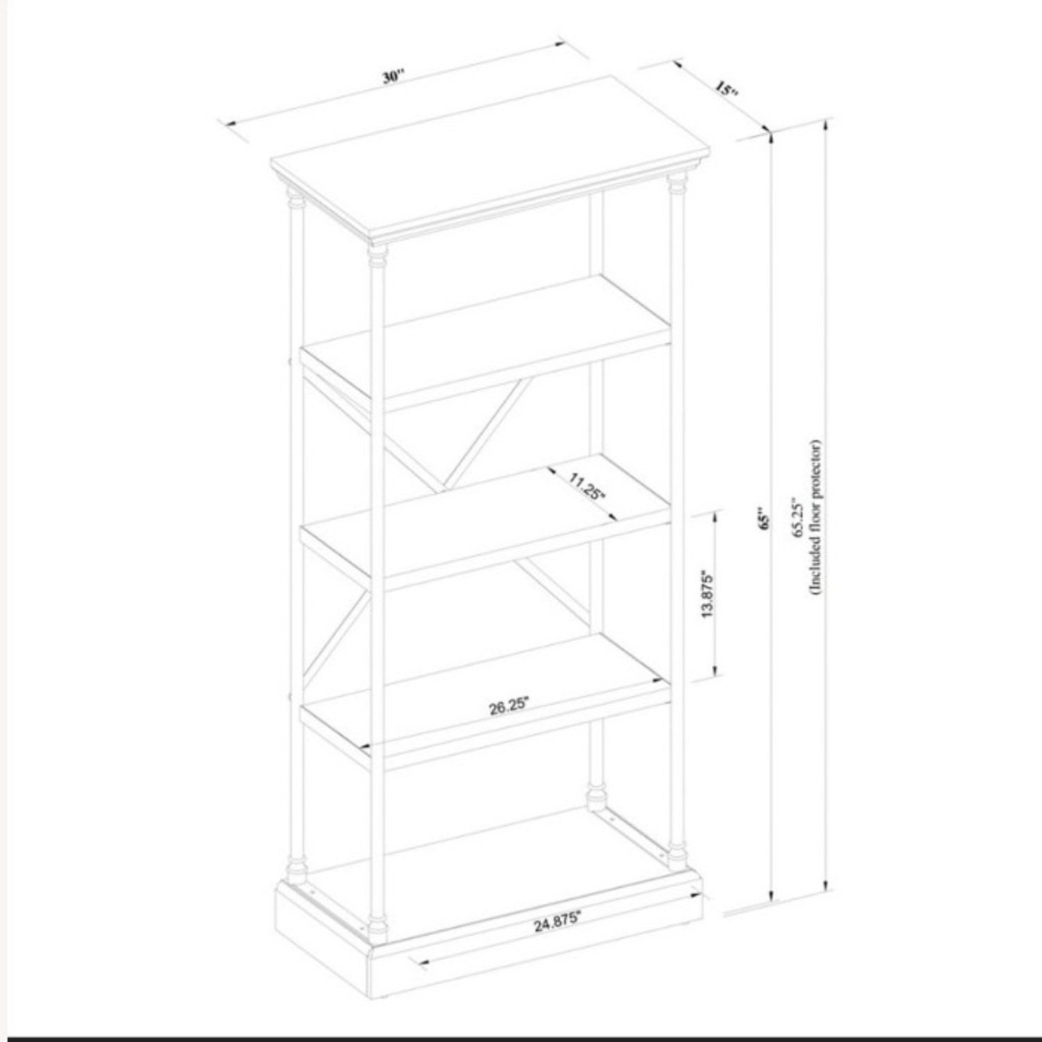 Target Threshold Conway Cast Iron 4-Tier Bookshelf - image-3