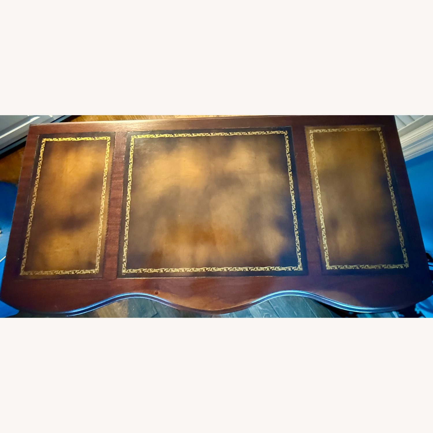 Vintage Demi-Lune Design Mahogany Desk - image-3