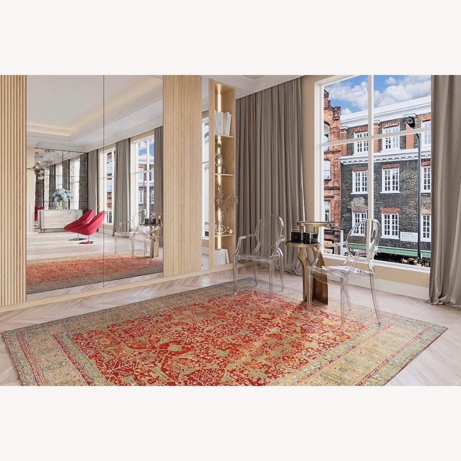Tufenkian MahabaD RuBY SheaRed 10x14 Vintage RUG - image-1