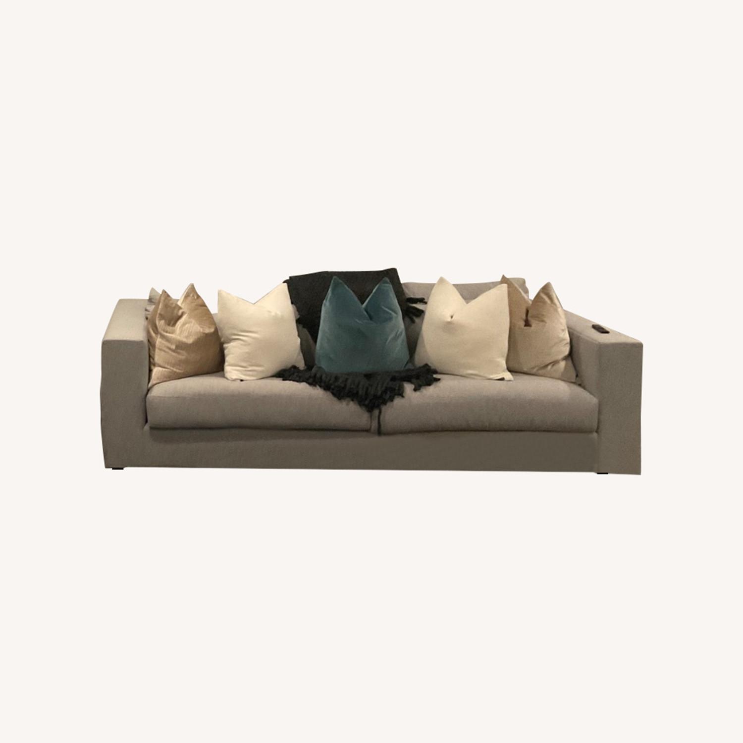 Light Gray Bench Seat Sofa - image-0