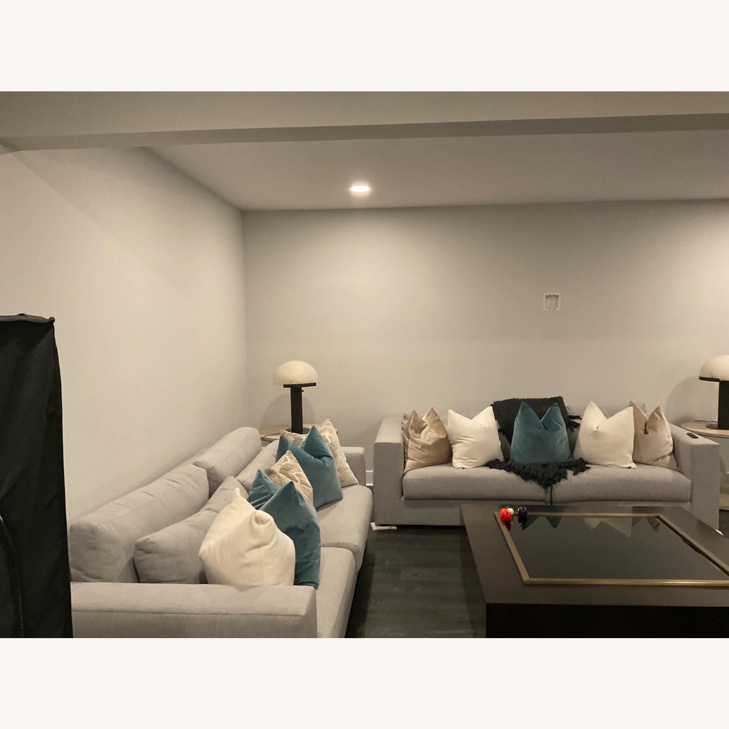 Light Gray Bench Seat Sofa - image-1