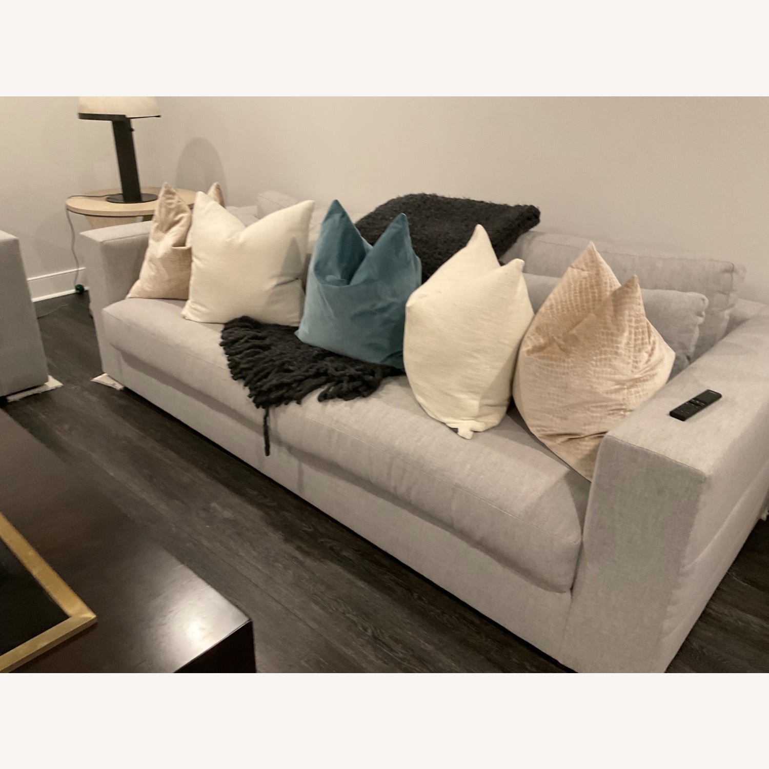 Light Gray Bench Seat Sofa - image-2