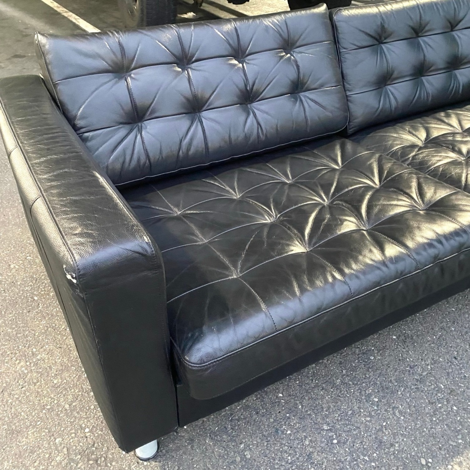 IKEA Landskrona Two-Seat Sofa Grann Bomstad Black Metal - image-3