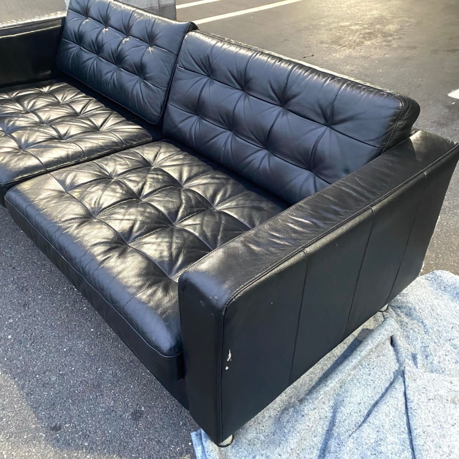 IKEA Landskrona Two-Seat Sofa Grann Bomstad Black Metal - image-2
