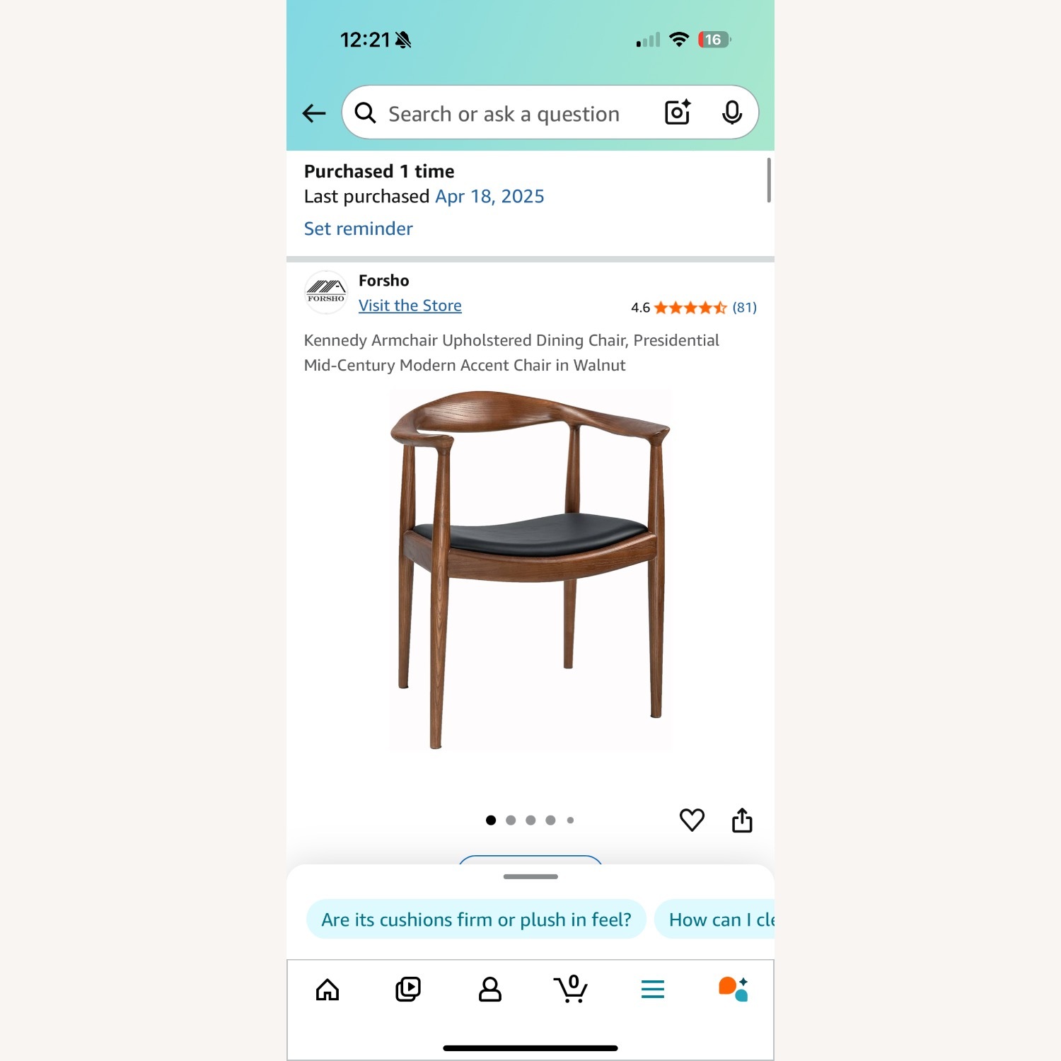 Amazon Modway Wooden Dining Chairs with Leather Seats - image-4