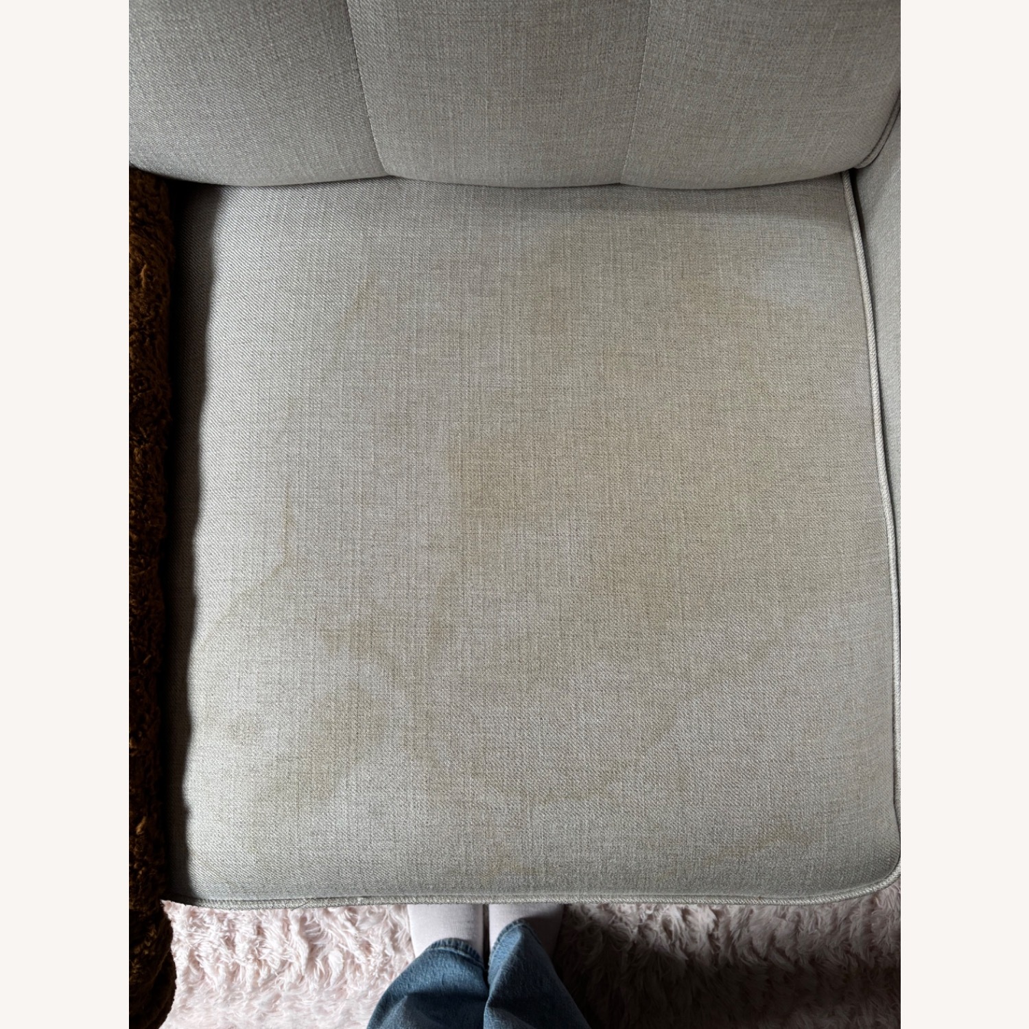 Living Spaces Off-White Sofa - image-1