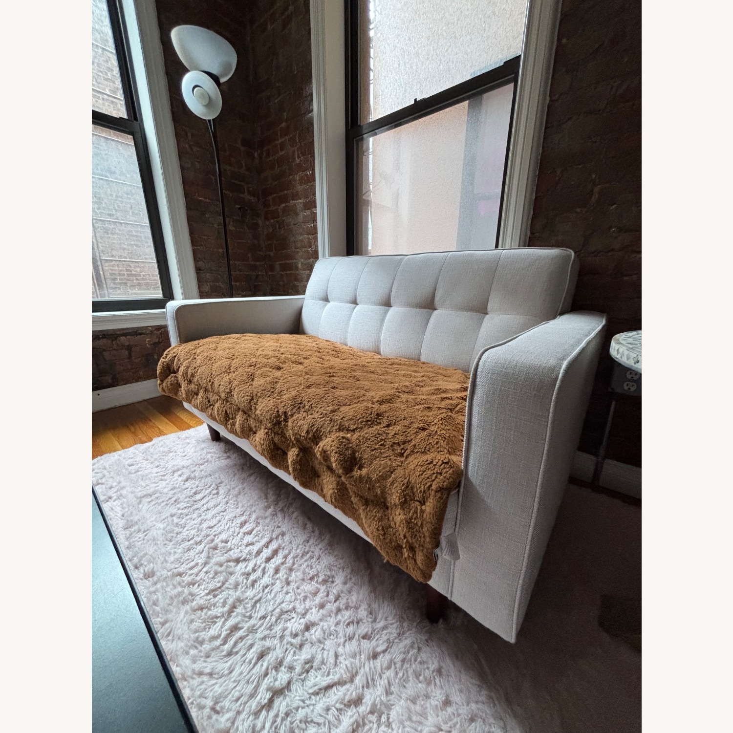 Living Spaces Off-White Sofa - image-2