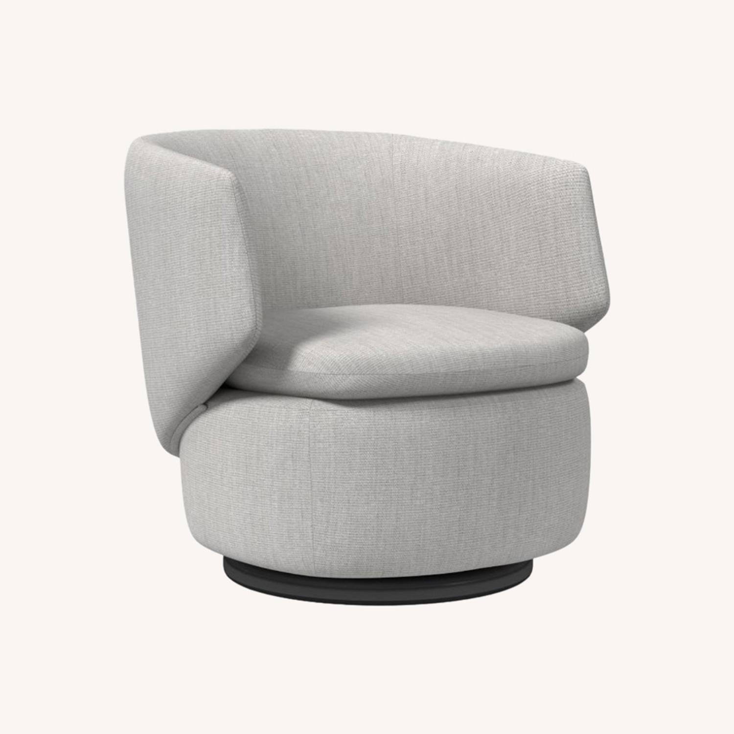 West Elm Crescent Swivel Chair Dove Grey - image-0