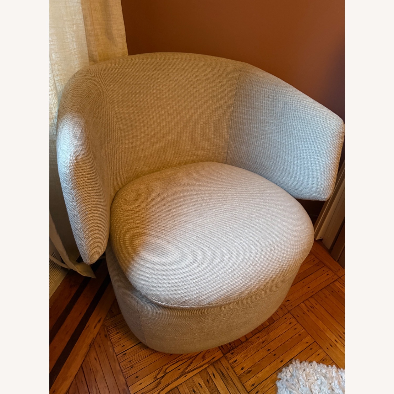 West Elm Crescent Swivel Chair Dove Grey - image-4