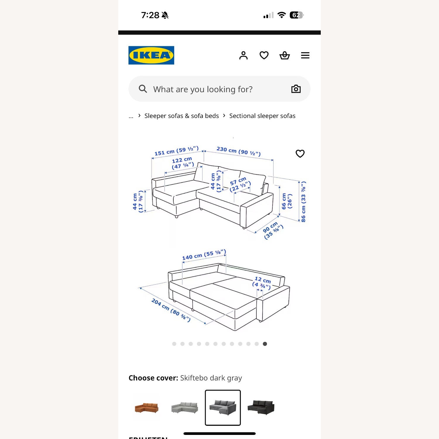 IKEA FRIHETEN Sleeper Sectional w Storage - image-4