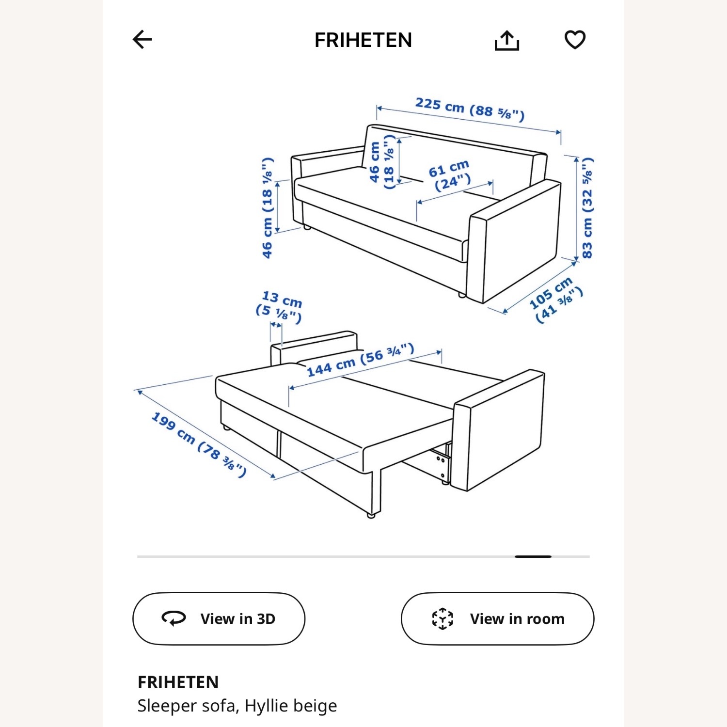 IKEA Friheten Sleeper Sofa in Beige - image-4